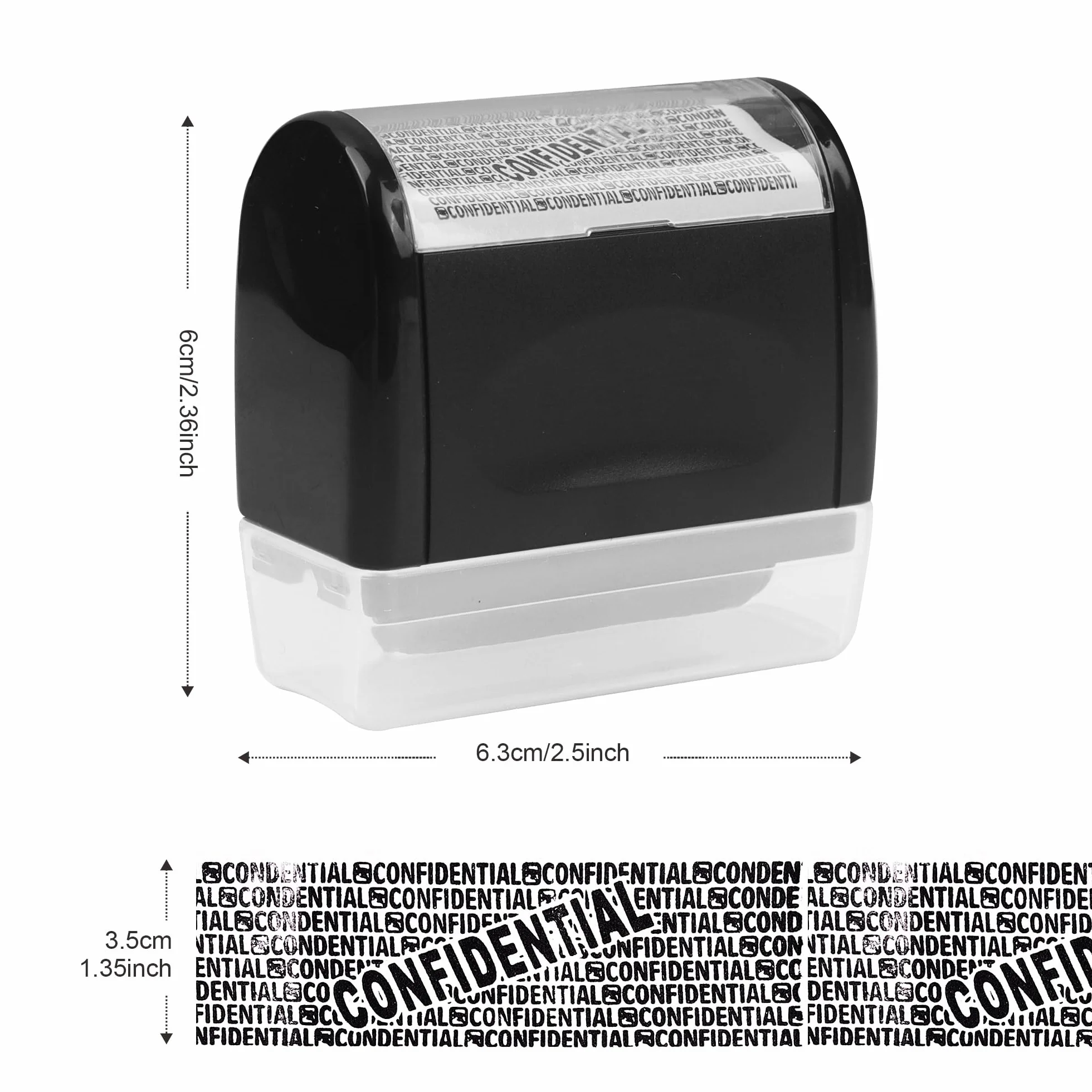 Pieczątka zabezpieczająca, stempel blokujący adresy, poufny stempel rolkowy, ochrona danych, zabezpieczenie przed kradzieżą i ochrona prywatności (czarny, L)