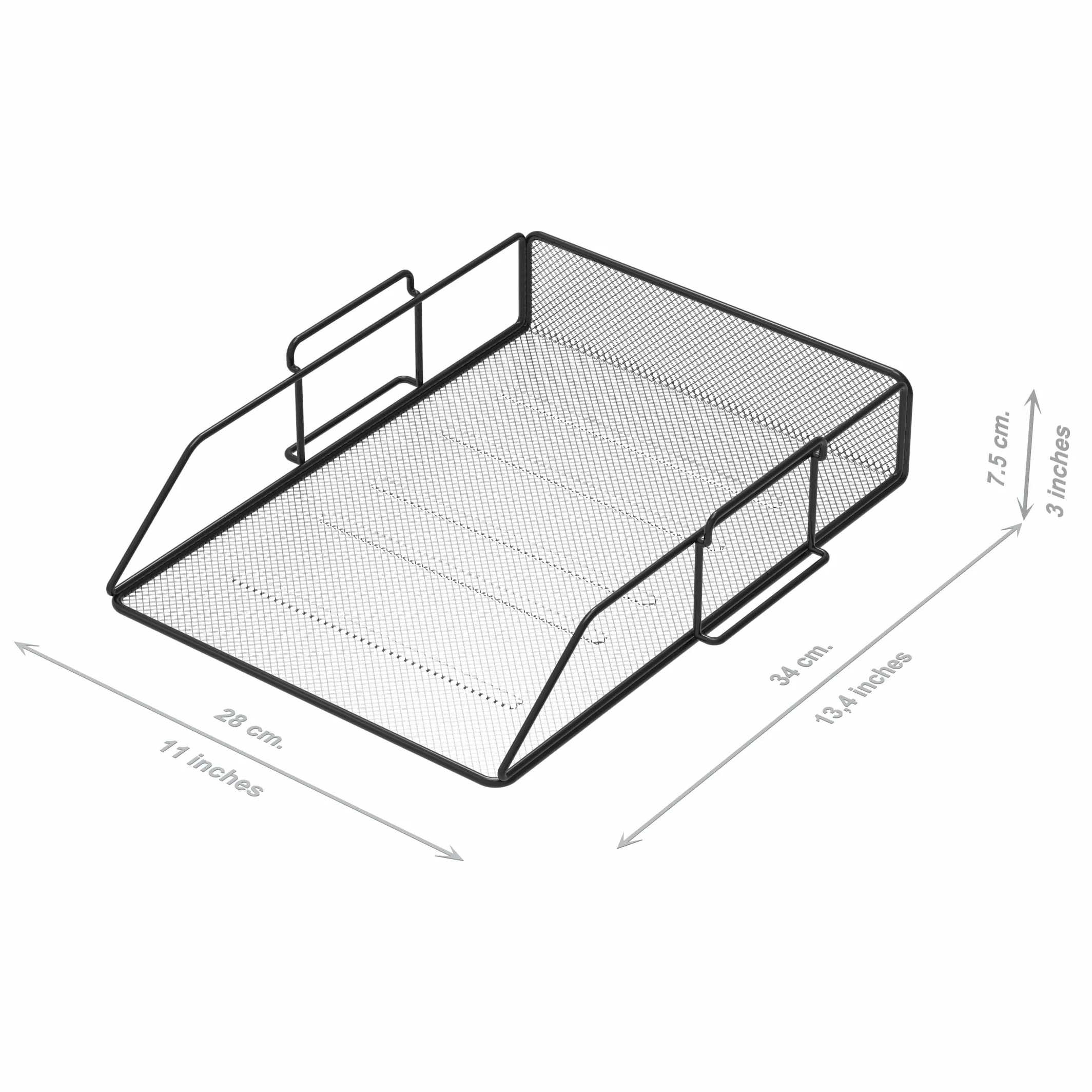 Detectalia Zestaw 2 tacek na dokumenty w formacie A4, czarne, organizer na biurko, szuflady biurowe, akcesoria biurowe, uchwyt na czasopisma, sorter dokumentów