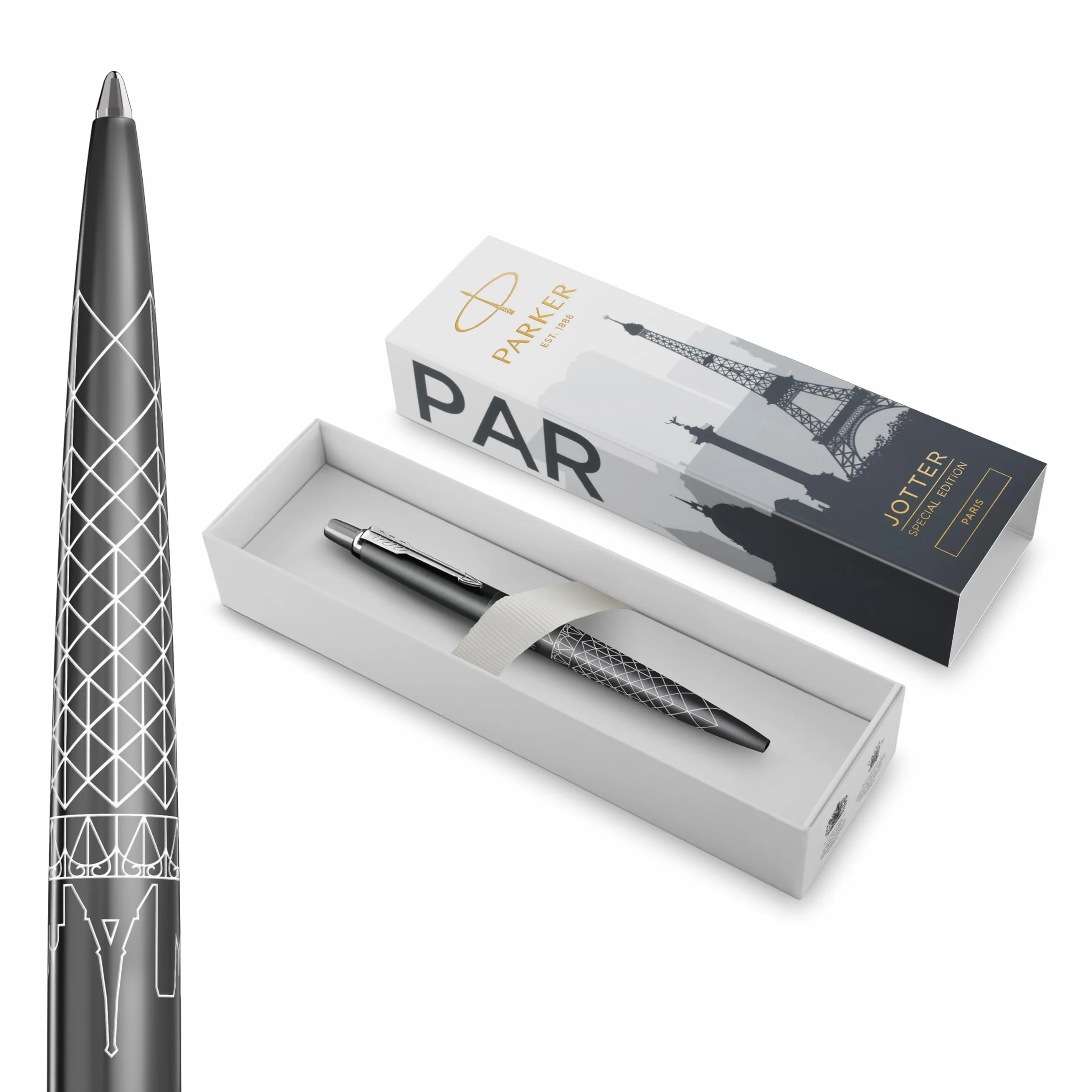 Parker Jotter Długopis Paris Grey Edycja Specjalna Medium Niebieski Tusz Opakowanie Prezentowe
