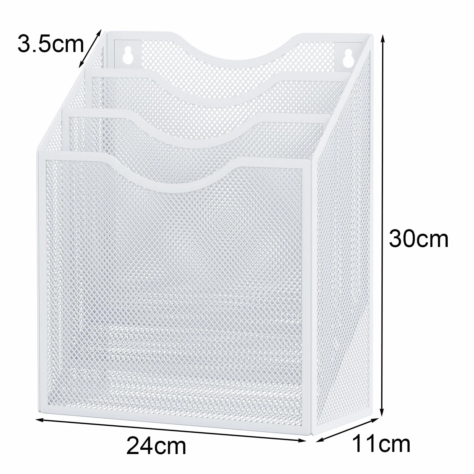 EasyPAG Organizer na Biurko A4 3 Przedziały Metal Siatka,Ścienny Uchwyt na Dokumenty,Taca na Czasopisma,Półka na Listy,Stojak na Dokumenty do Domu & Biura,Biały