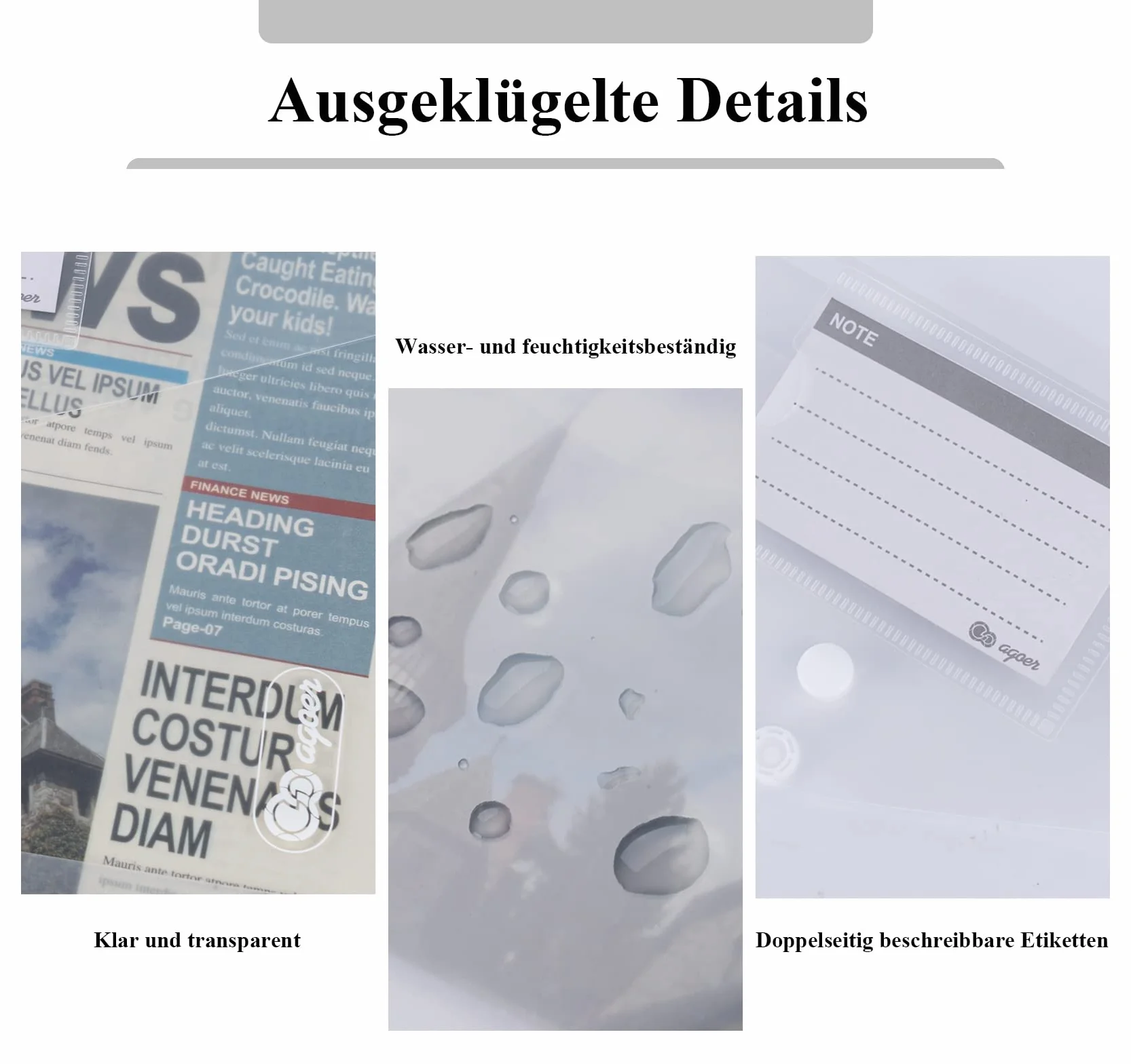 Agoer Plastikowe teczki na dokumenty A4 rozszerzane 20 teczek z 2 guzikami 11 otworami