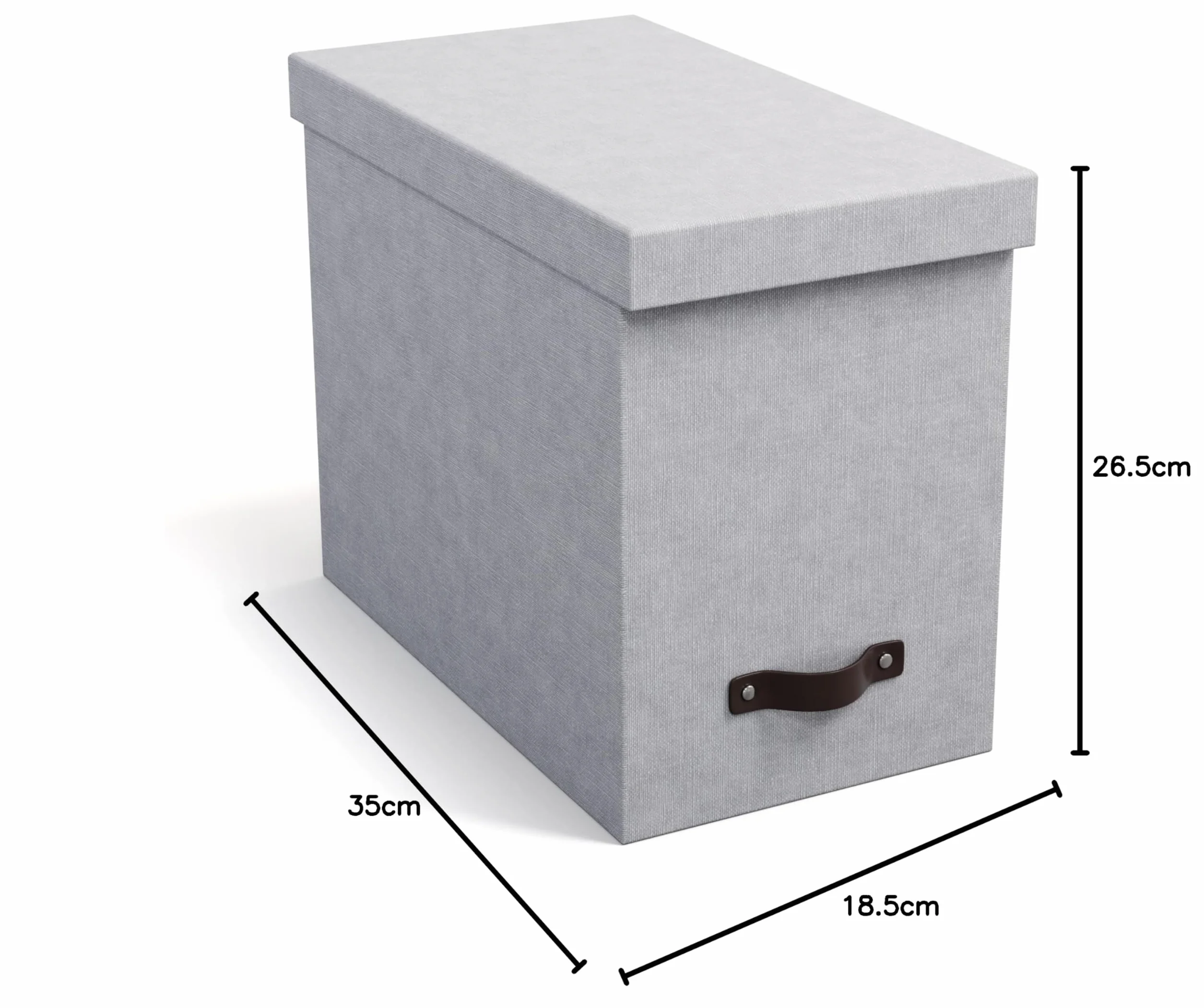 Bigso Box of Sweden JOHAN Pudełko archiwalne z pokrywką 8 zawieszanymi skoroszytami płyty pilśniowej papieru jasnoszare