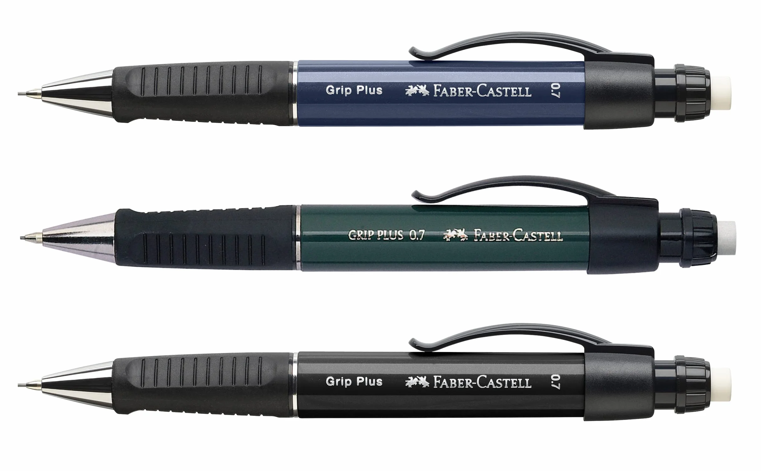 FABER-CASTELL 130732 – ołówek automatyczny GRIP PLUS, grubość wkładu: 0,7 mm, kolor korpusu: niebieski metaliczny, 1 sztuka