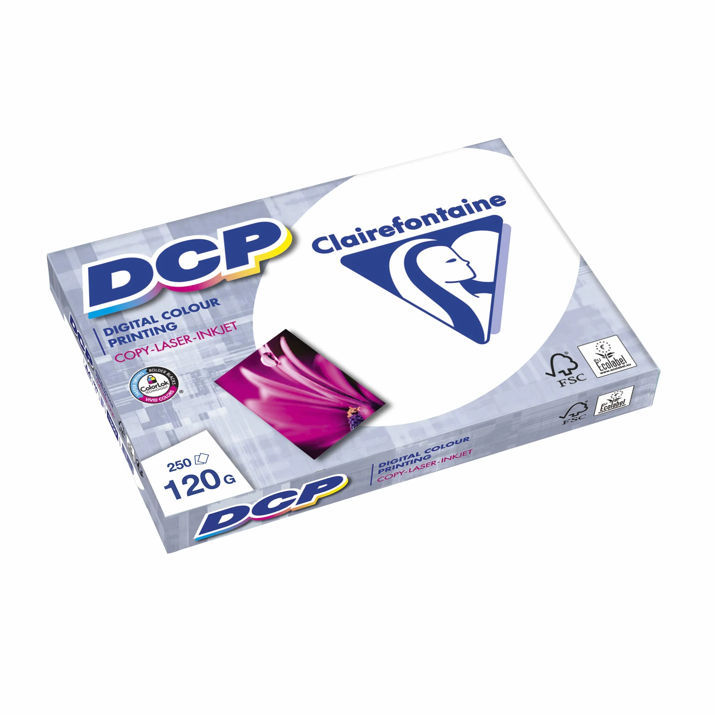 Clairefontaine 1844C – Ries papier do drukarek/kopiarki DCP, ekstra biały, DIN A4, 120 g, 250 arkuszy, biały, 1 ryza