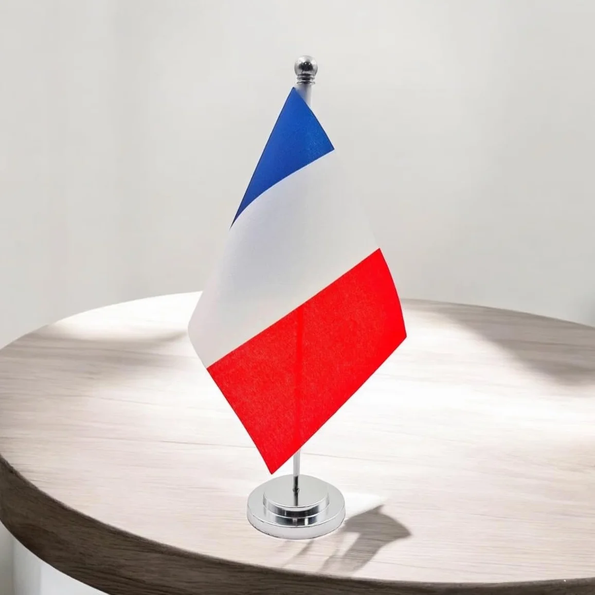 Francja flaga na stół flaga na biurko 21 x 14 cm maszt i cokół ze stali flagi na stół do sal konferencyjnych (Francja)