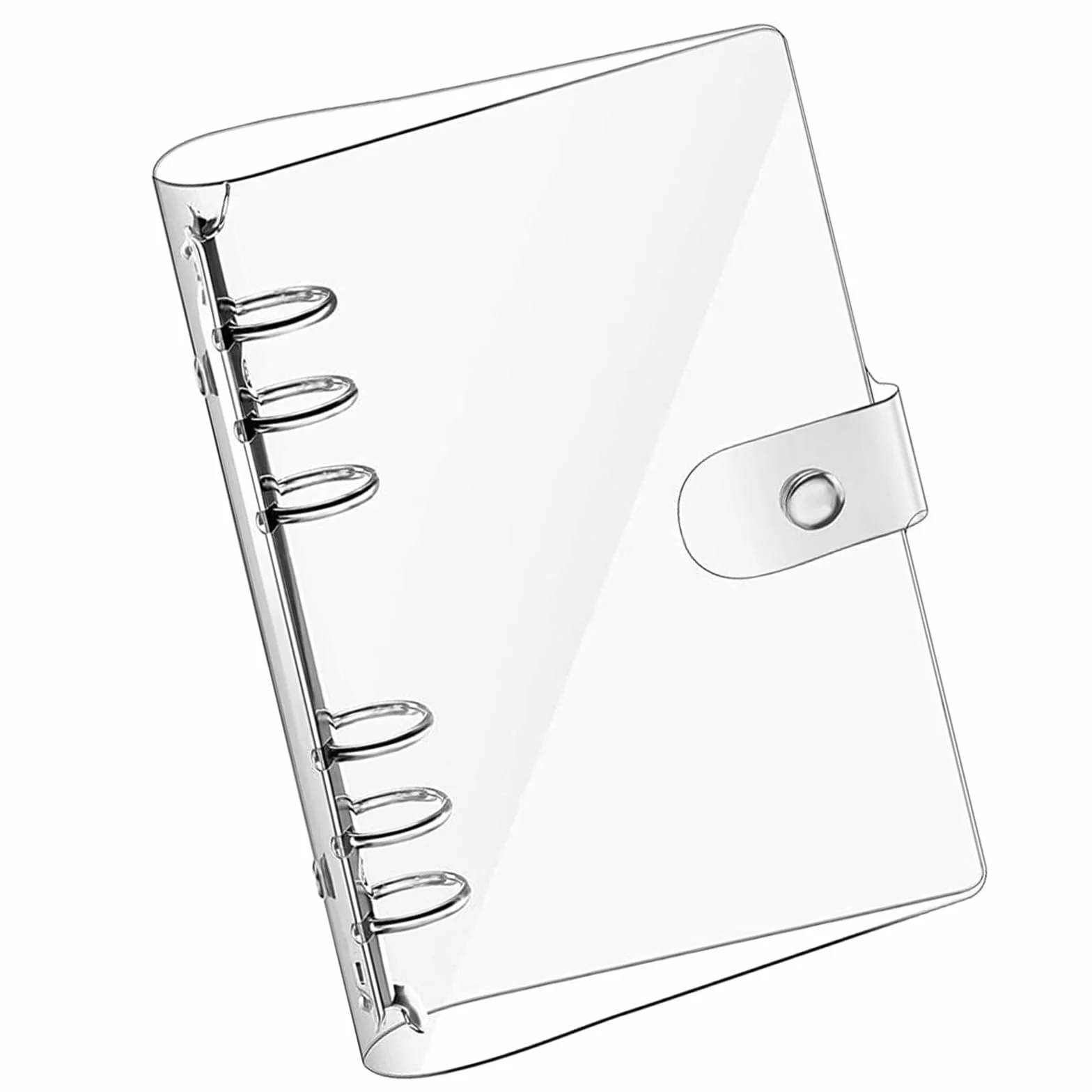 Segregator do notatnika A5 z miękkiego PVC, Przezroczysty miękki segregator pierścieniowy PVC z 6 otworami z zatrzaskiem wodoodporny segregator z luźnymi kartkami do pamiętnika biura domu