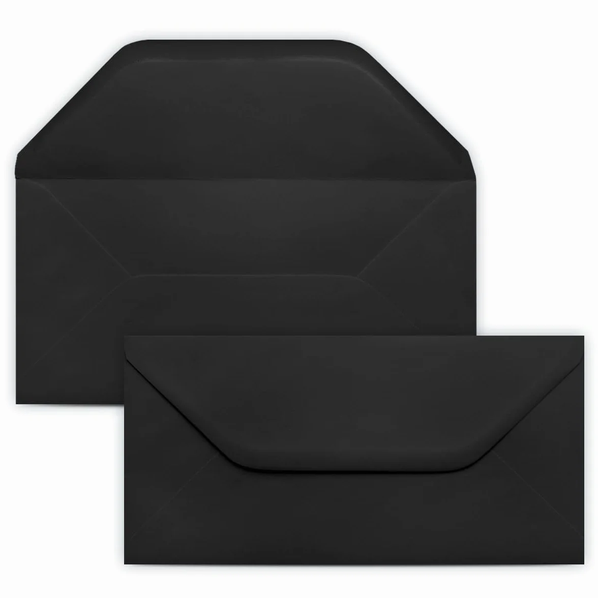 Colours-4-you 50 kopert DIN długie, czarne, 11,0 x 22,0 cm, koperty o gramaturze 80 g/m², klejenie na mokro z prostą klapką, koperty bez okienka