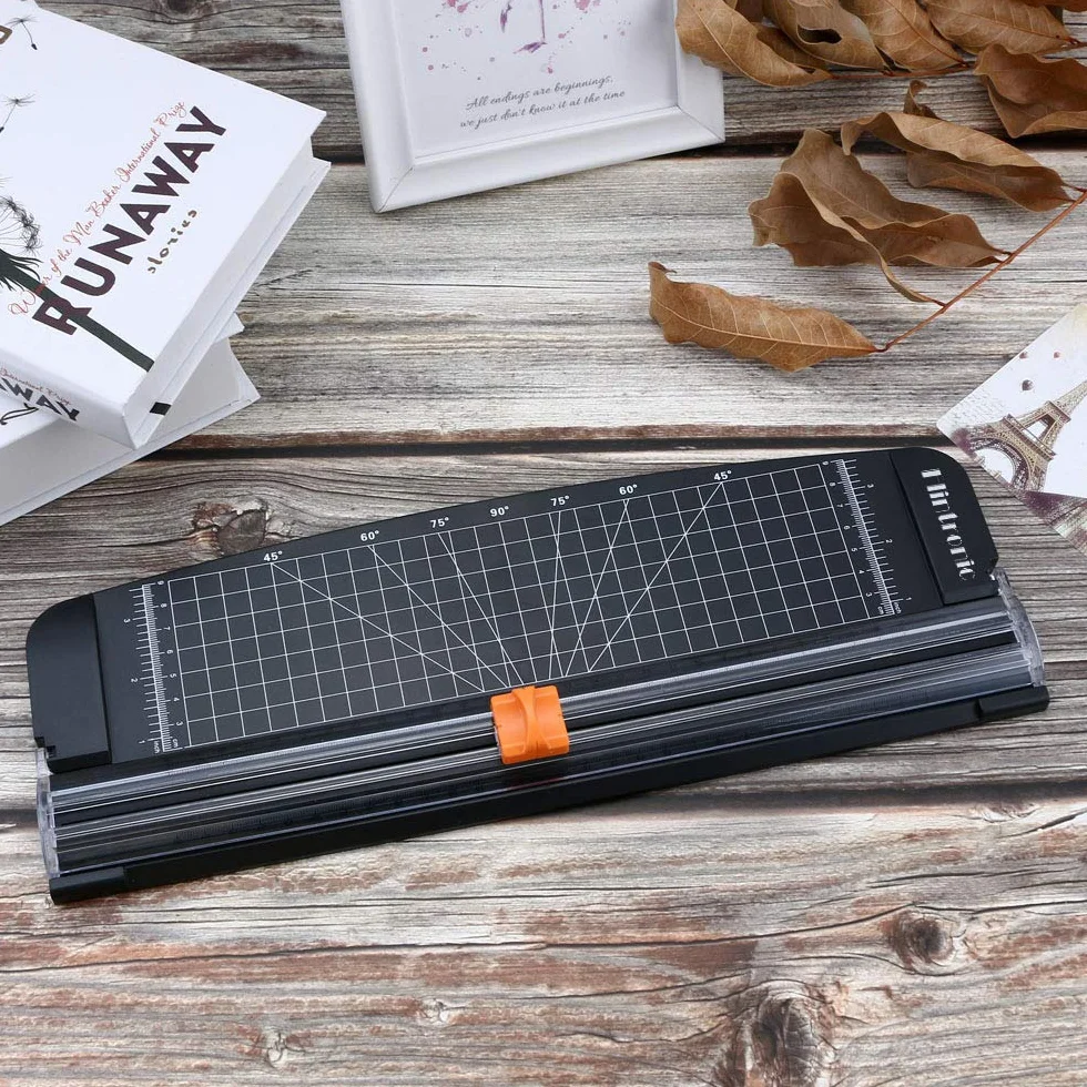 flintronic Przenośna gilotyna do papieru A4 38 cm czarna