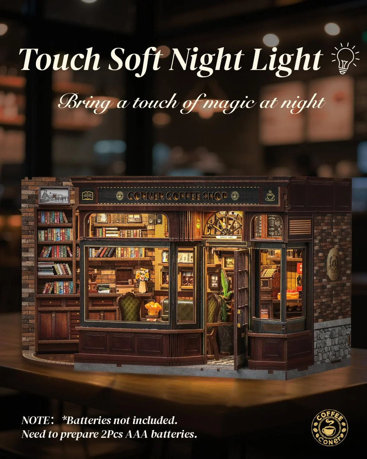 Cutefun Book Nook Kit – zestaw "zrób to sam" miniaturowy zestaw rzemieślniczy dla dorosłych – półka na książki, dekoracja 3D, drewniane puzzle, prezenty dla kobiet, nastolatków, miłośników książek