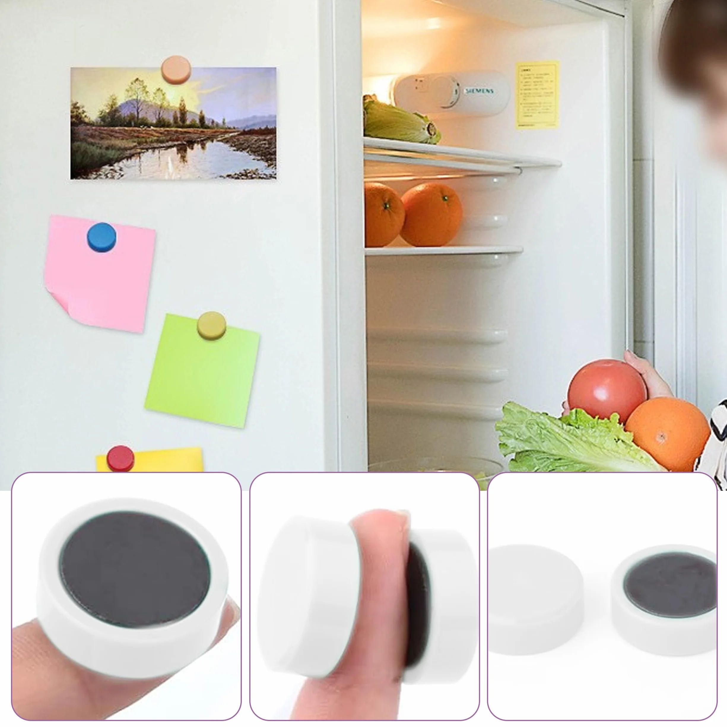 Magnesy na lodówkę 50 sztuk silne kolorowe mini magnesy tablicowe 10 kolorów