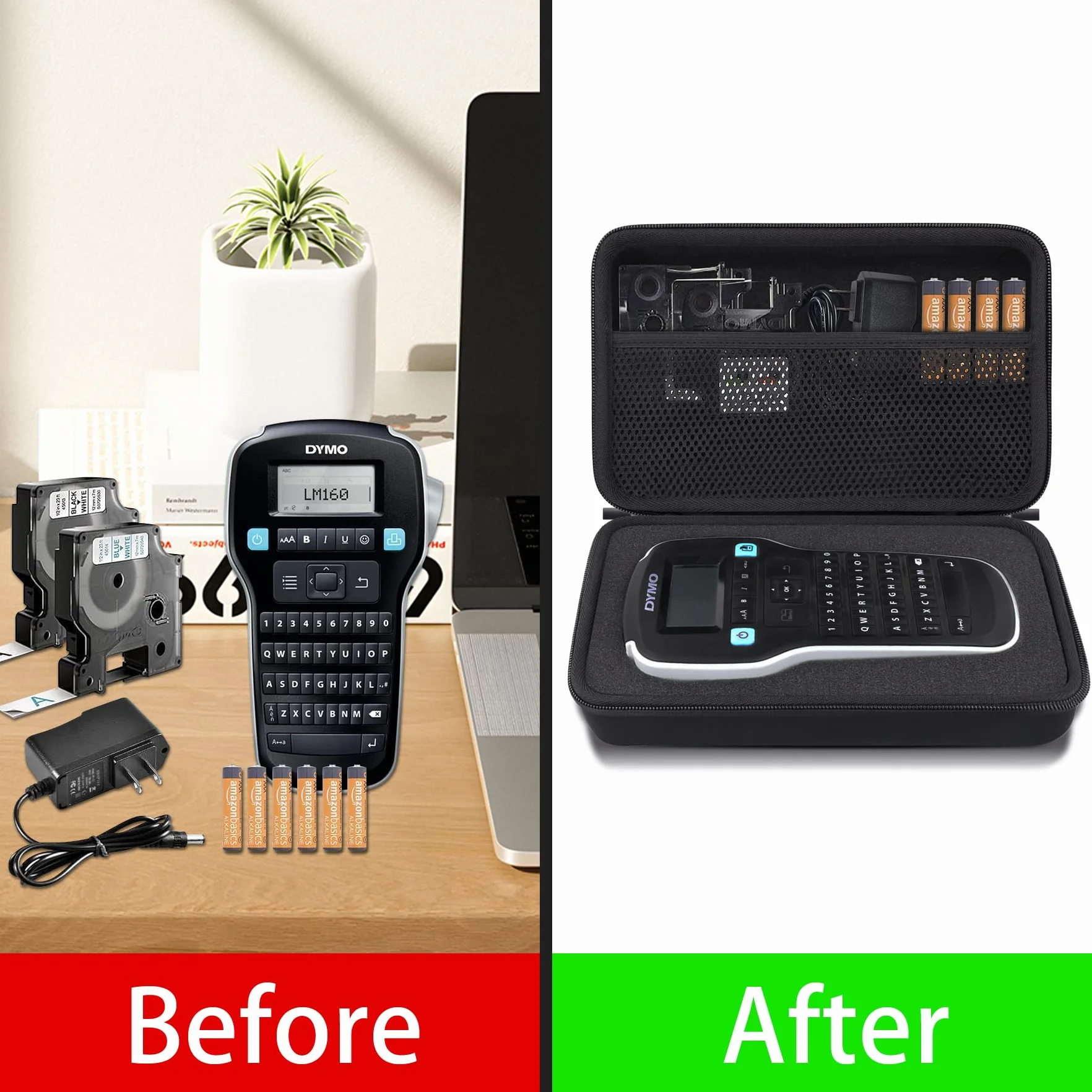 co2CREA Storage Carry Travel Hard Case do DYMO Label Manager 160/280 Handheld Label Maker Qwerty Keyboard (tylko etui)