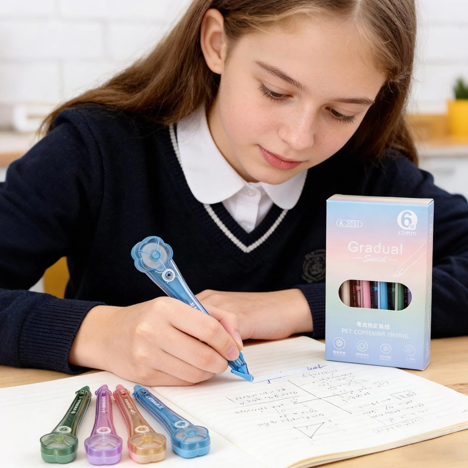 Correction Tape Pen - 5 Pieces Flower Shape | Quick-Drying Stationery, School Supplies for Students, Teachers, Writers, Journalists, Accountants, Homework, Journaling, Crafting