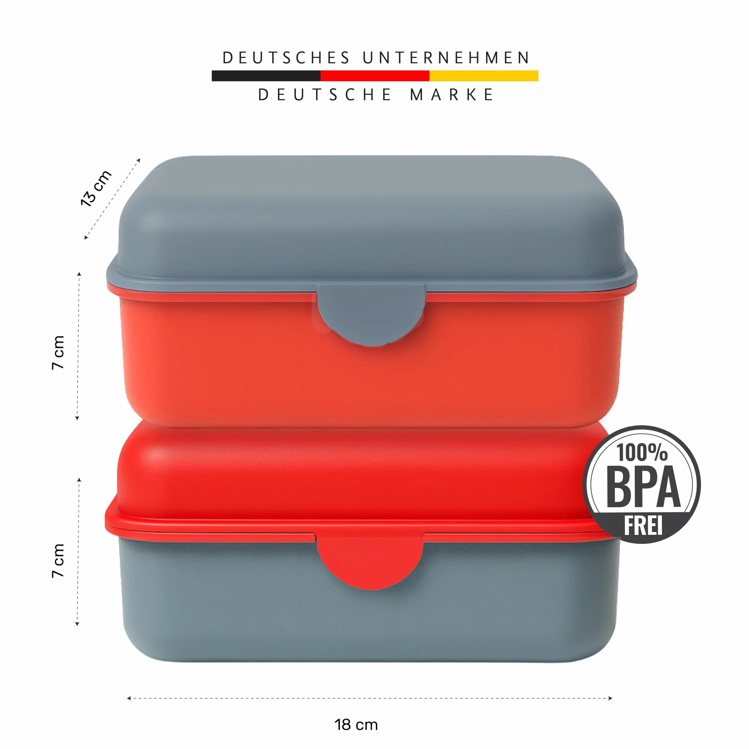 MEBY Zestaw 2 pudełek śniadaniowych – pudełko na lunch dla dzieci i dorosłych – nie zawiera BPA, nadaje się do mycia w zmywarce, do kuchenki mikrofalowej – wytrzymałe pudełko śniadaniowe z wymienną