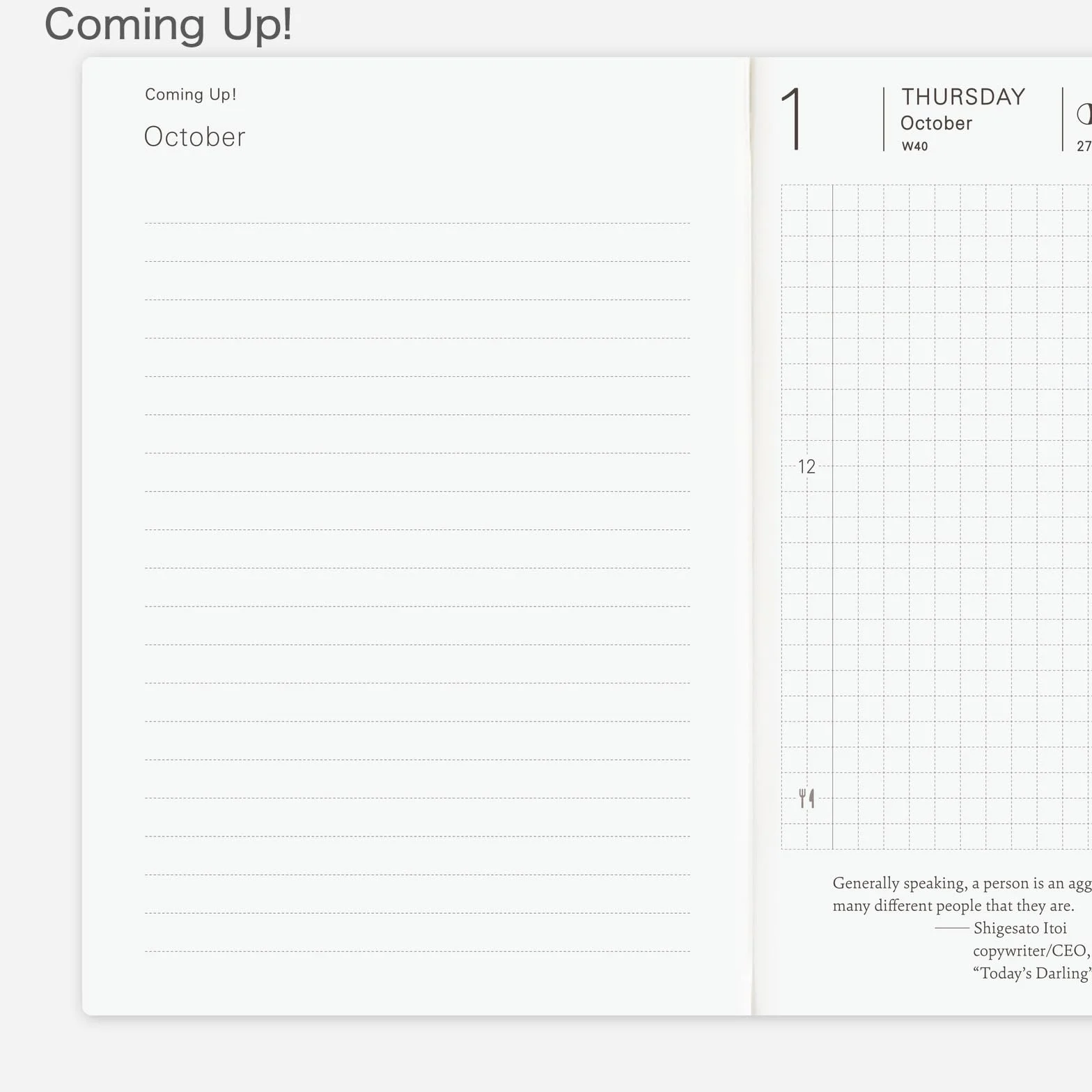 Hobonichi Techo Planner Book 2026 A6 angielski dzienny styczniowy