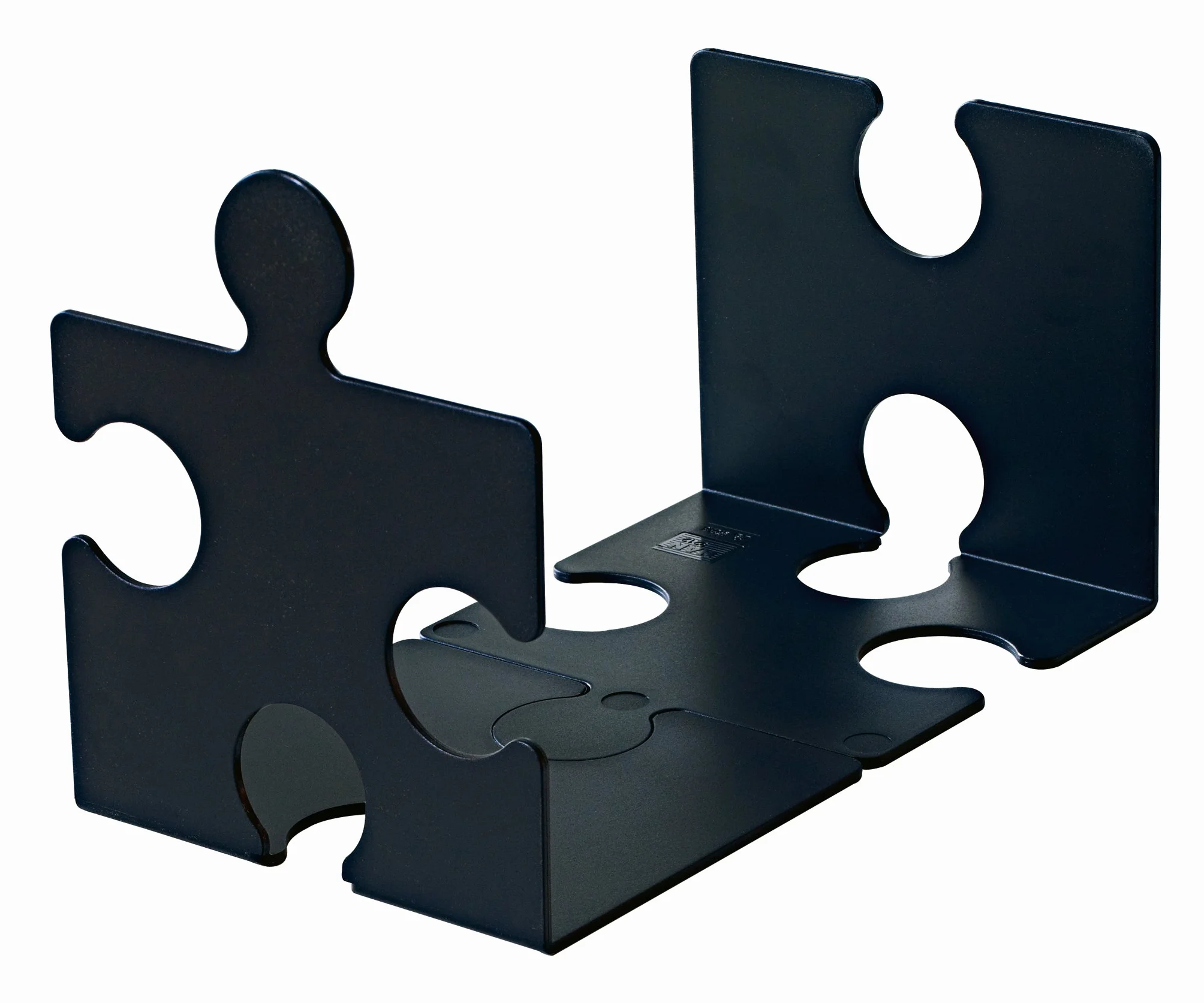 HAN Stojak na płyty CD i podpórka do książek puzzle, stabilny segregator stojący o nowoczesnym wyglądzie puzzli, na płyty CD, książki i DVD, 9212-13, czarny