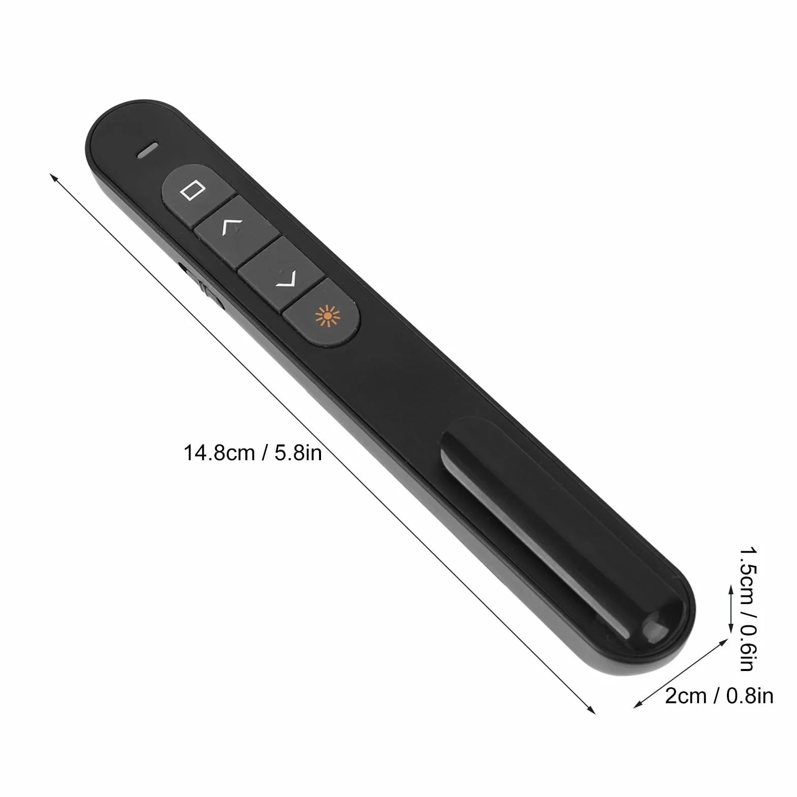 Bezprzewodowy Prezenter, Zatrzask do Prezentacji, Przycisk do Prezentacji ze Sterowaniem USB, Pilot PPT PowerPoint do Laptopa, do Biura w Klasie, Wymagana Bateria AAA