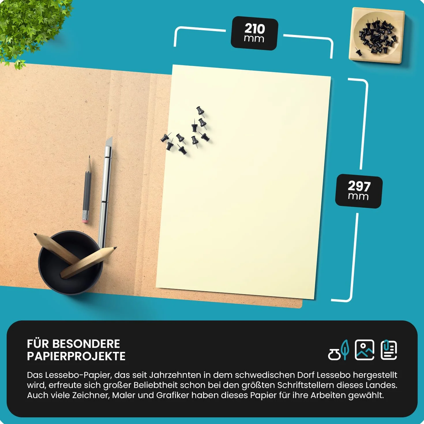 Lessebo Smooth Ivory Papier A4 100g 210x297mm Netuno 100 arkuszy