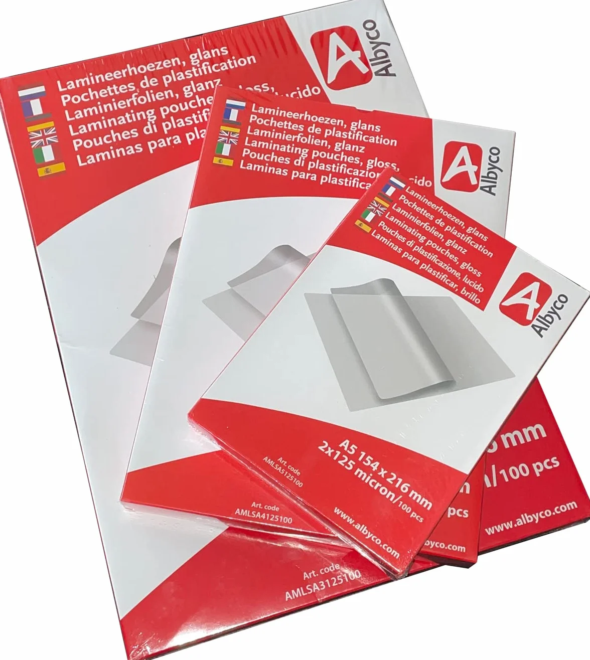 Albyco AMLSA480100 Folia do Laminowania, Przezroczysty, A4 / 100 szt.