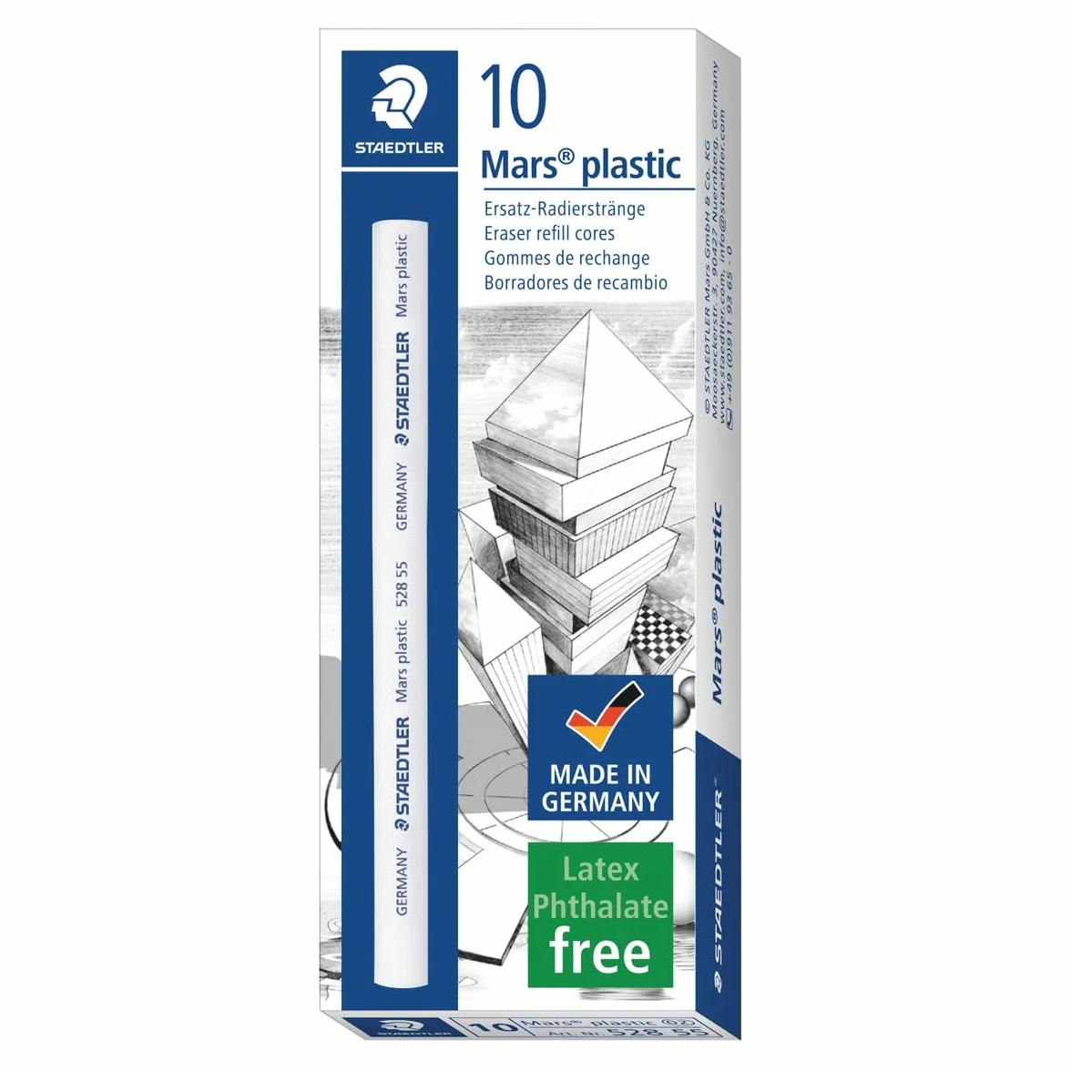 Staedtler 528 55 VE Wkłady do Gumki, Czarny, 10 sztuk