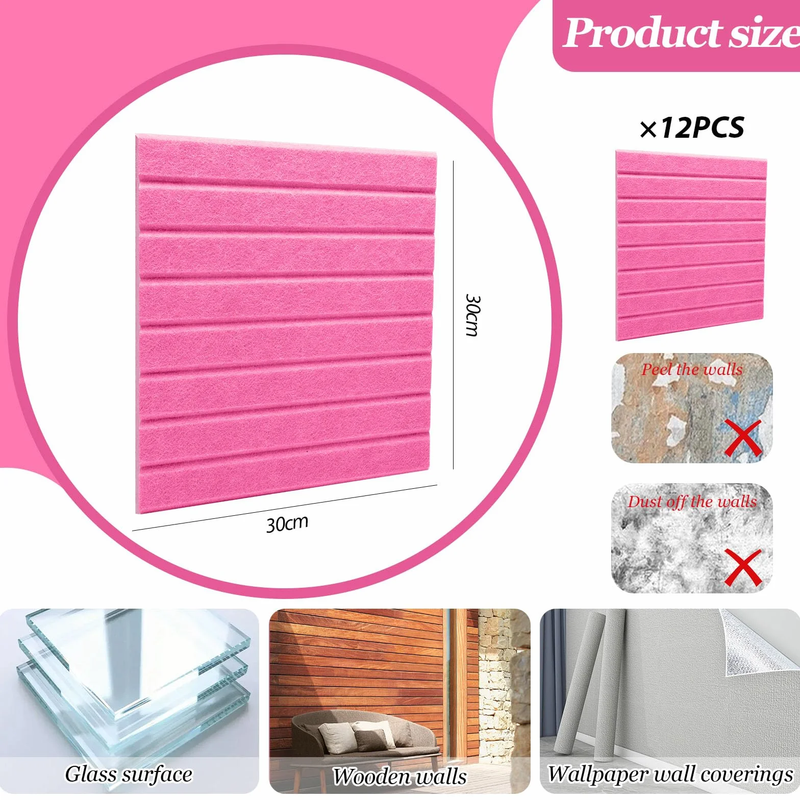 Duża Filcowa Tablica Pinnwand 120x90 cm Samoprzylepna z 60 Szpilkami Różowo-Peach