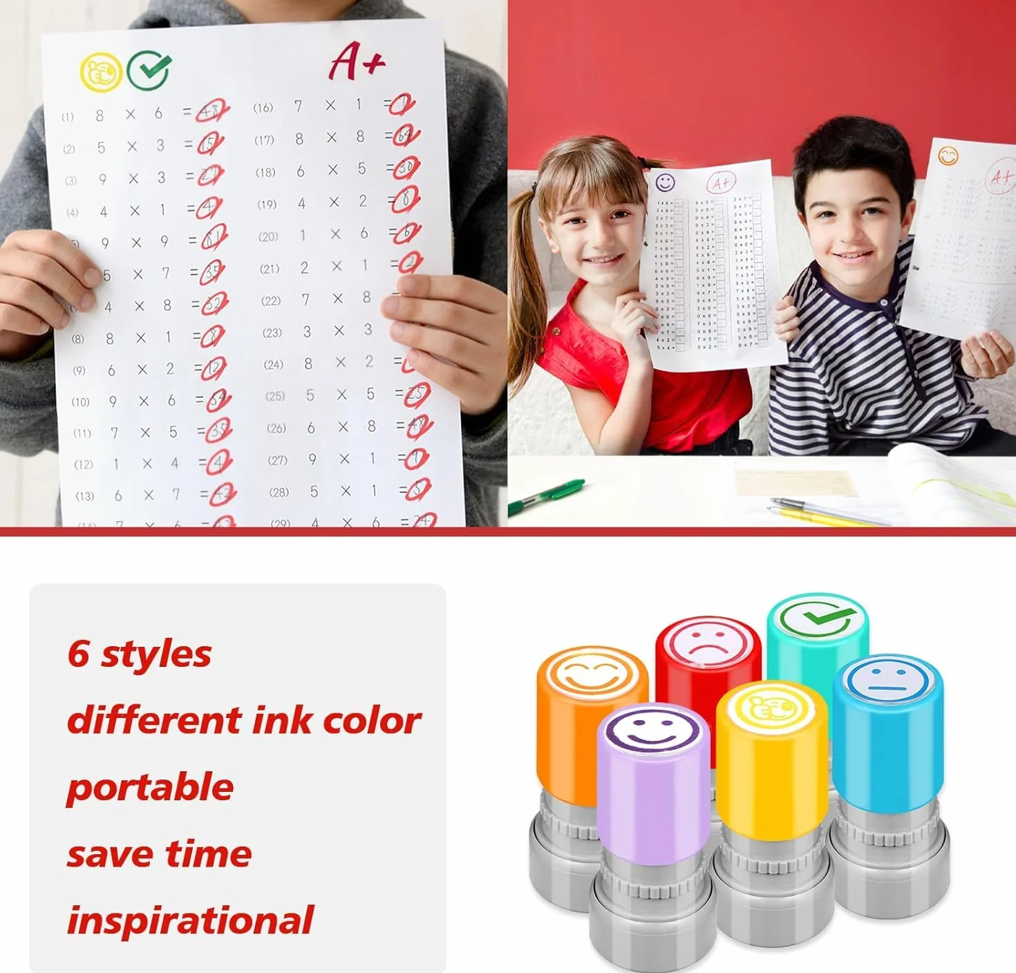 mseng pieczątka nauczyciela samotuszująca, 6 sztuk, pieczątki motywacyjne, dla nauczycieli, dla dzieci, edukacji, nauczycieli, wzoru kontrolnego 4