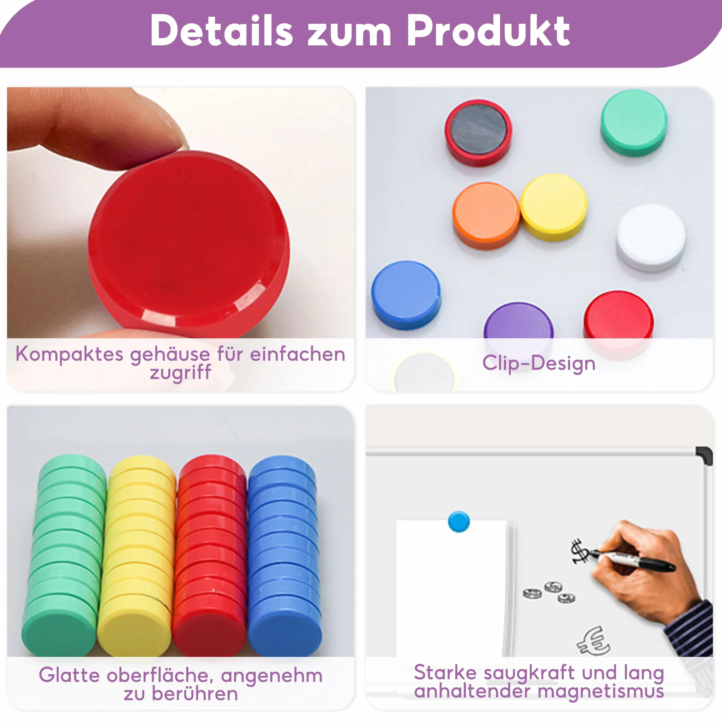 Magnesy na lodówkę 50 sztuk silne kolorowe mini magnesy tablicowe 10 kolorów