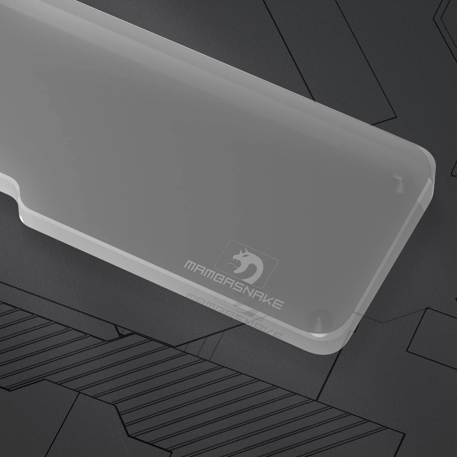 MAMBASNAKE Podkładka Pod Nadgarstek do Klawiatury - Wrist Rest Laptop - Premier Clear Acryl - Antypoślizgowe Nóżki - Ergonomic do Biura/Gier/Pisania/MacBook