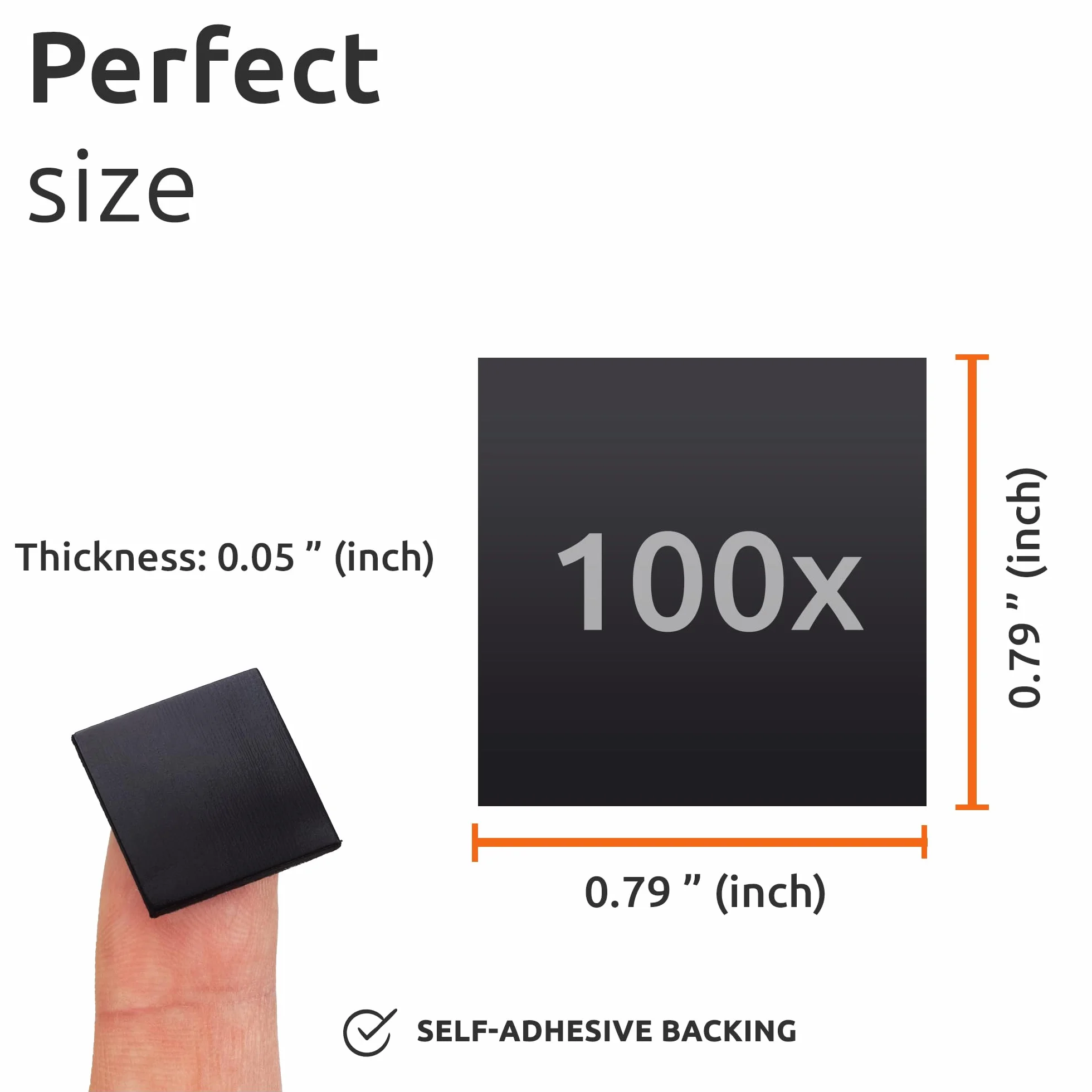 ECENCE Magnesy samoprzylepne 100x samoprzylepne płytek magnetycznych 20x20x1,2mm do łatwego przyczepienia obrazków, plakatów, czy też notatek