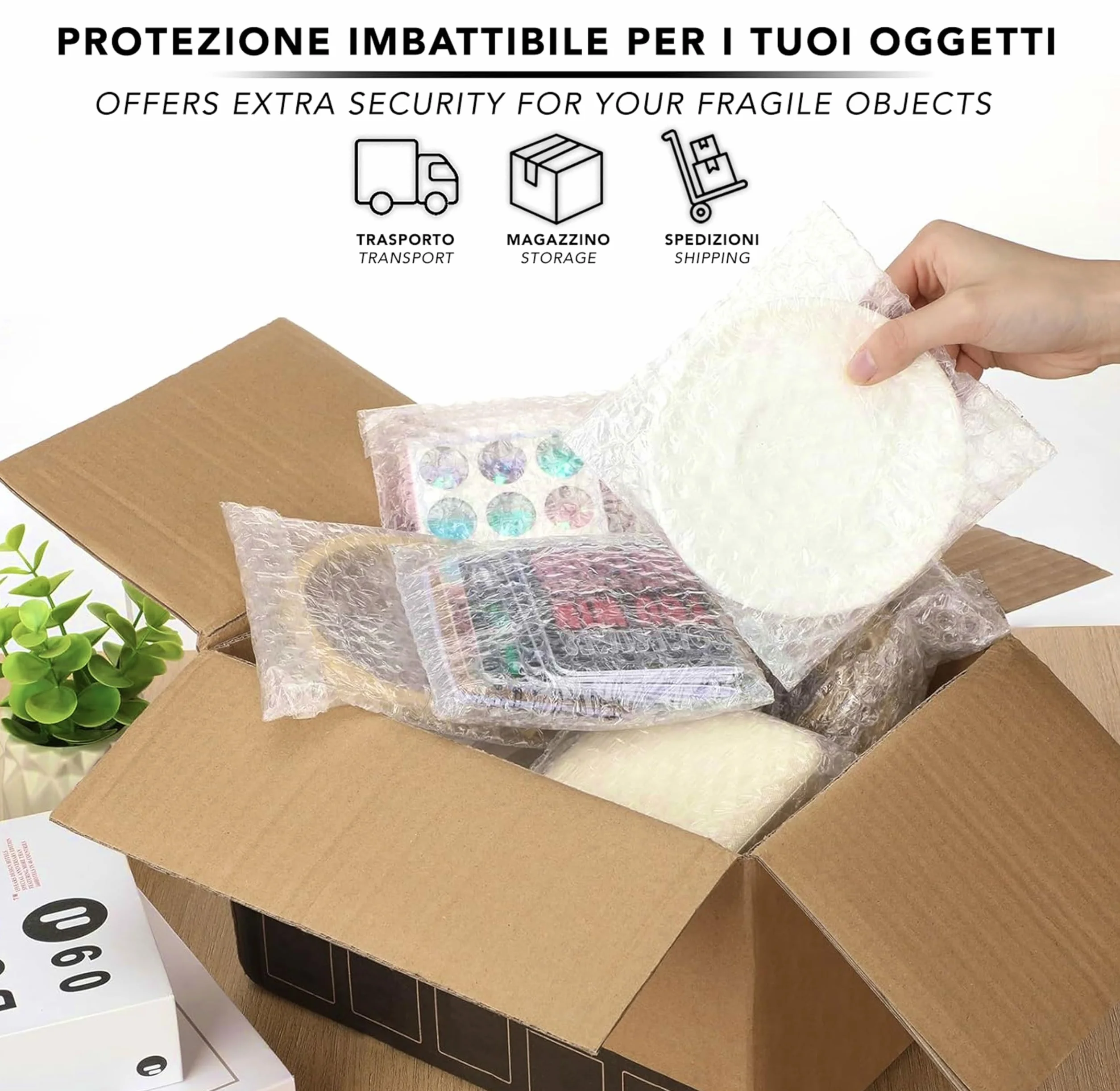 IPEA folia foliowa do pakowania i wysyłki – 10 metrów x 30 cm rolki – Made in Italy – pęcherzyki powietrza do ochrony, wyściółki, pakowania przedmiotów w transporcie – Odporny na rozdarcie i wstrząsy