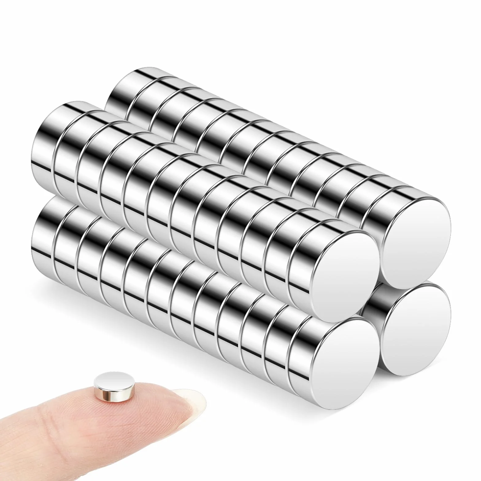 Magnesy neodymowe 8 mm x 3 mm, okrągłe, mocne, 50 sztuk