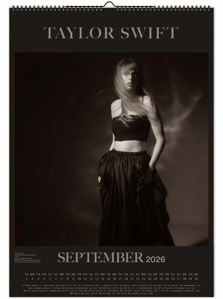 Taylor Swift 2026 Monthly A3 Poster Wall Calendar 11.7 x 16.5 Inch