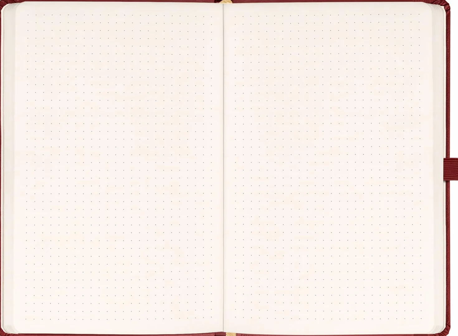 NOTIQUE Notatnik w kropki, notatnik w twardej okładce, notatnik, dziennik, pamiętnik z gumką i uchwytem na długopis 15x21cm, 192 strony (bordowy, w kropki)