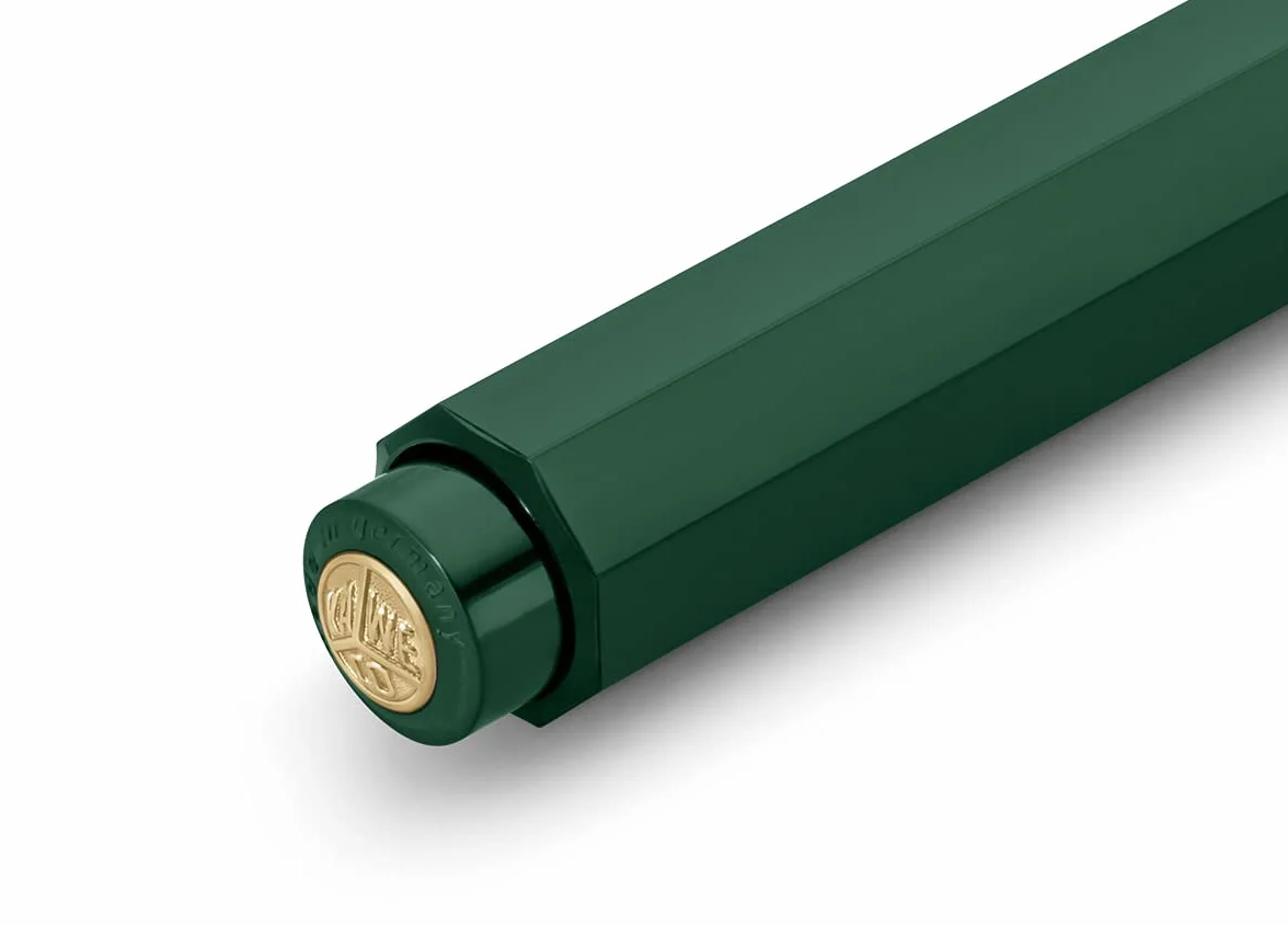 Kaweco Classic Sport Green - Biznesowy Długopis z Wysokiej Jakości Tworzywa Sztucznego, Lekki Kieszonkowy z Mechanizmem Krzywizny Serca, 12 g, 10,5 cm, Zielony