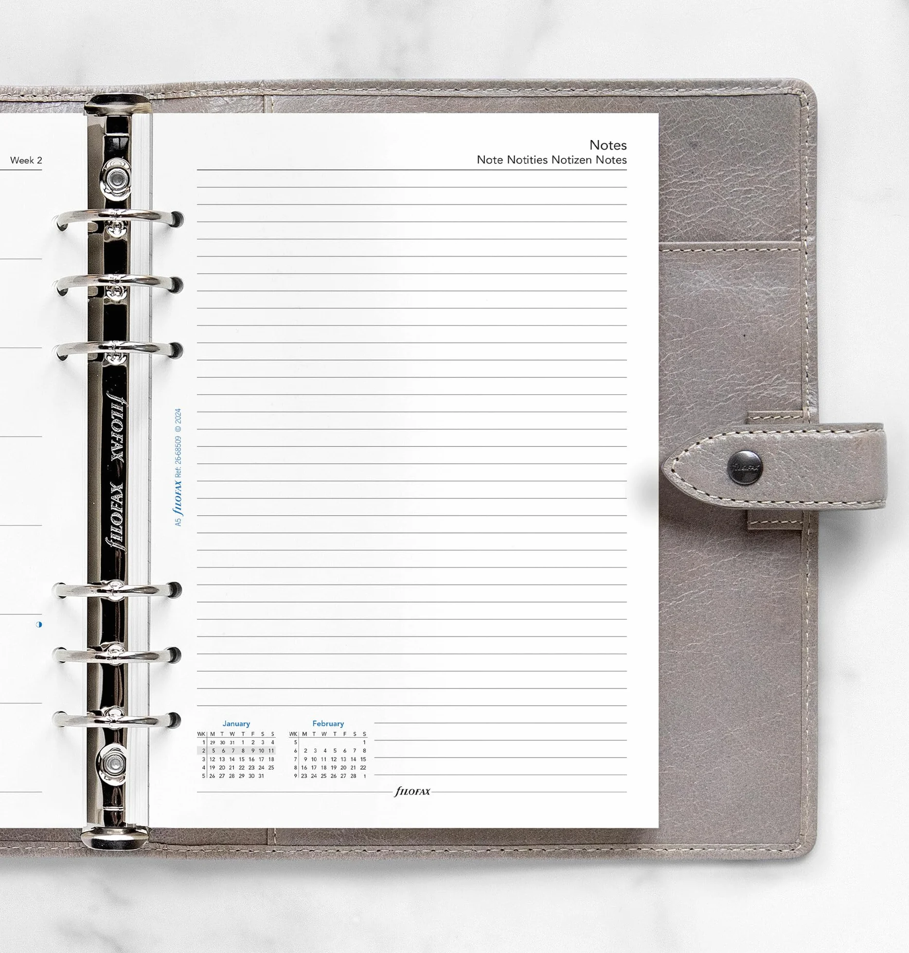 Filofax Tydzień A5 dziennik 2026 5 języków