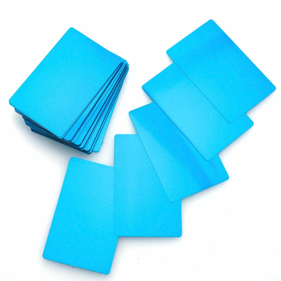 Metalowe wizytówki ze stopu aluminium 0,22 mm 8,6 x 5,4 cm do grawerowania laserowego 50 szt. niebieski