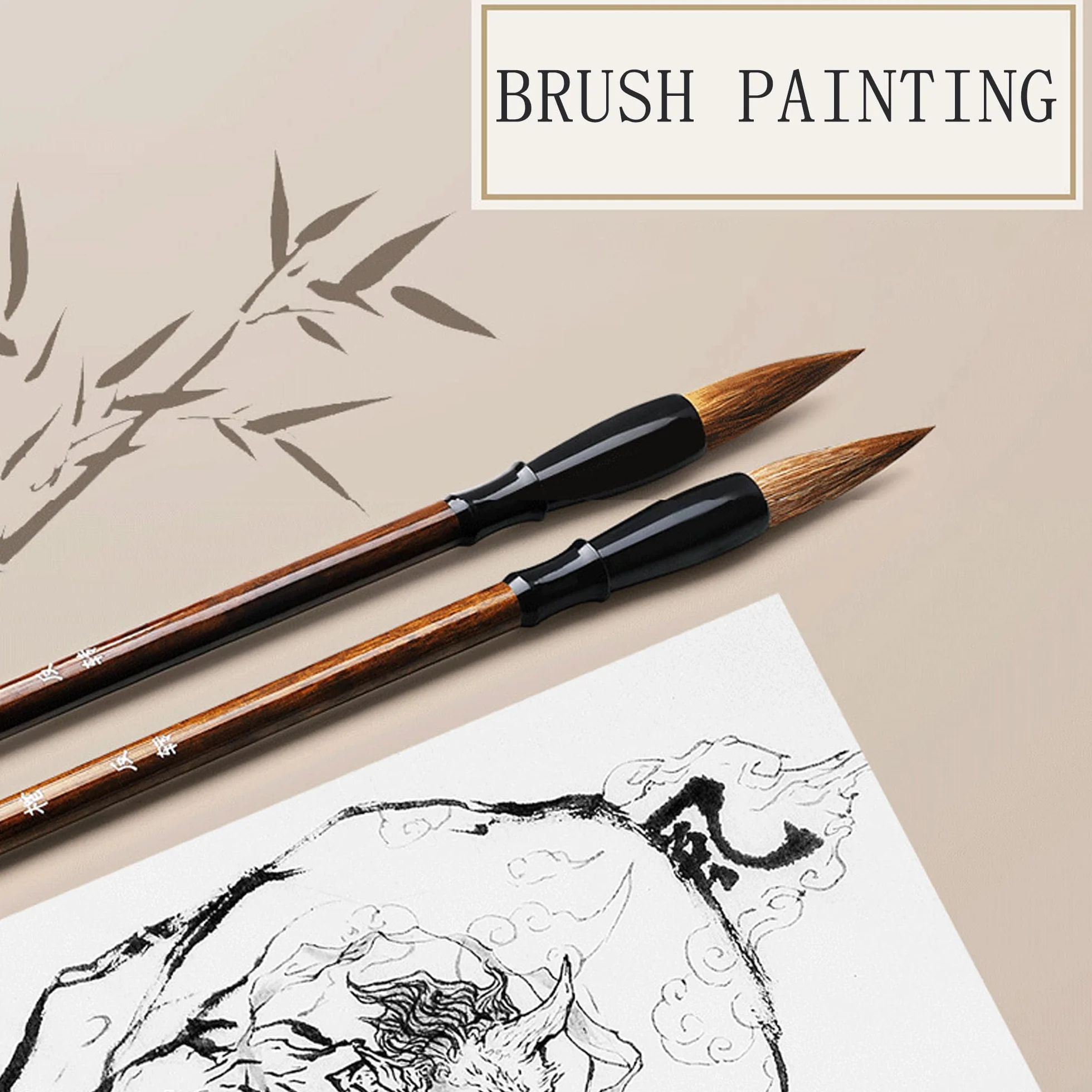 8 Pcs Pędzel Kaligraficzny, Zestaw Pędzli Początkujący, Doskonały Chiński Pędzel Kaligraficzny, Atrament Malarstwo Pisanie Artystyczne Rysunek Pro Paint Brushes Set, Mieszane Rozmiary