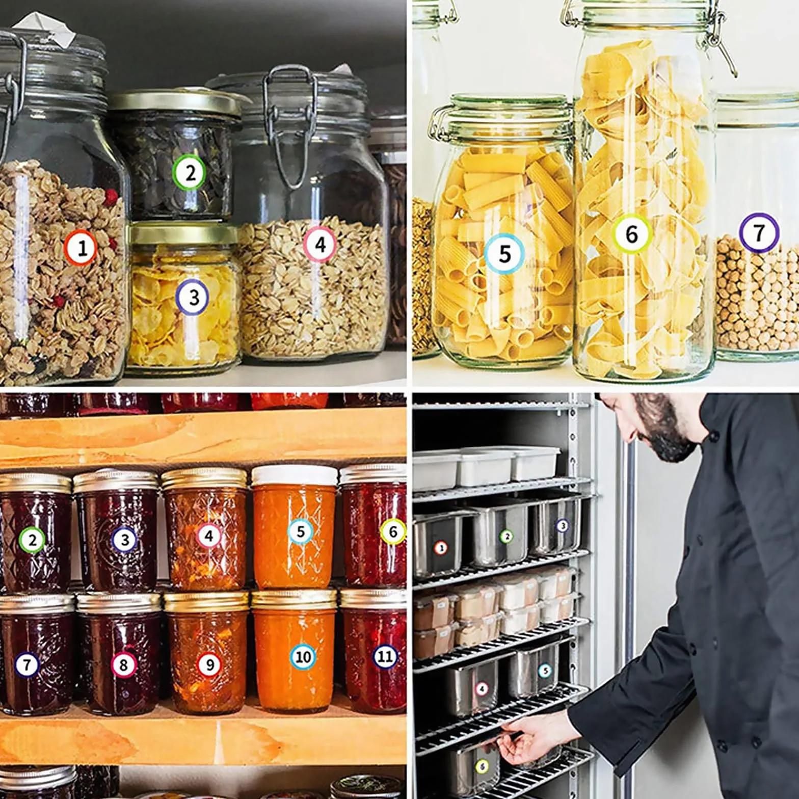 24 szt. Naklejki z numerami 1-10, etykiety samoprzylepne 20 mm, numerowane naklejki, wodoodporne winylowe, numerowane kolorowe naklejki, naklejki cyfrowe, małe okrągłe cyfry naklejki do