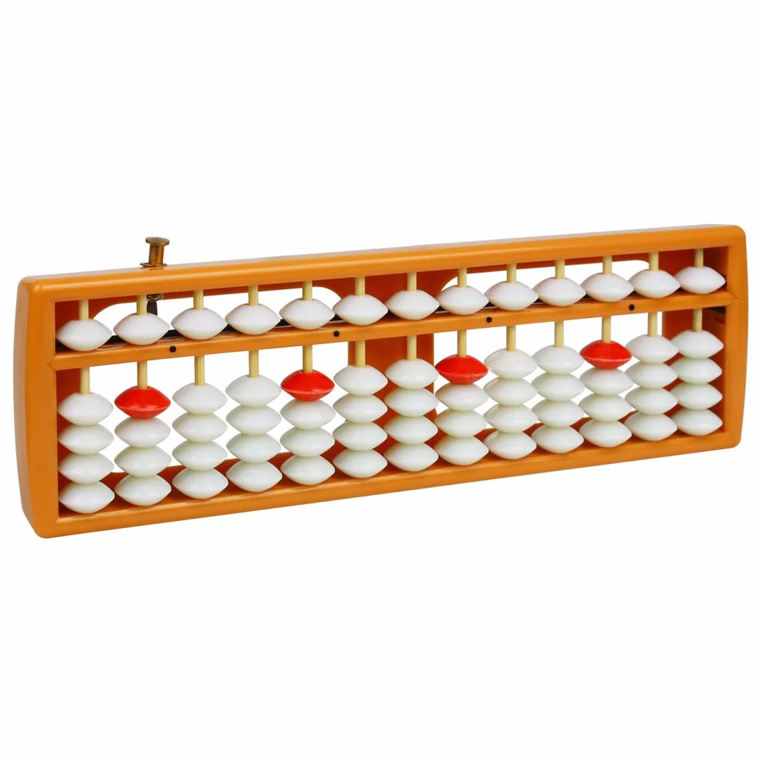 Larcele Arytmetyczny Abacus Liczenie Abaque z przyciskiem Reset Materiały szkolne dla studentów, 13 kolumn SP-02 (żółty 1)