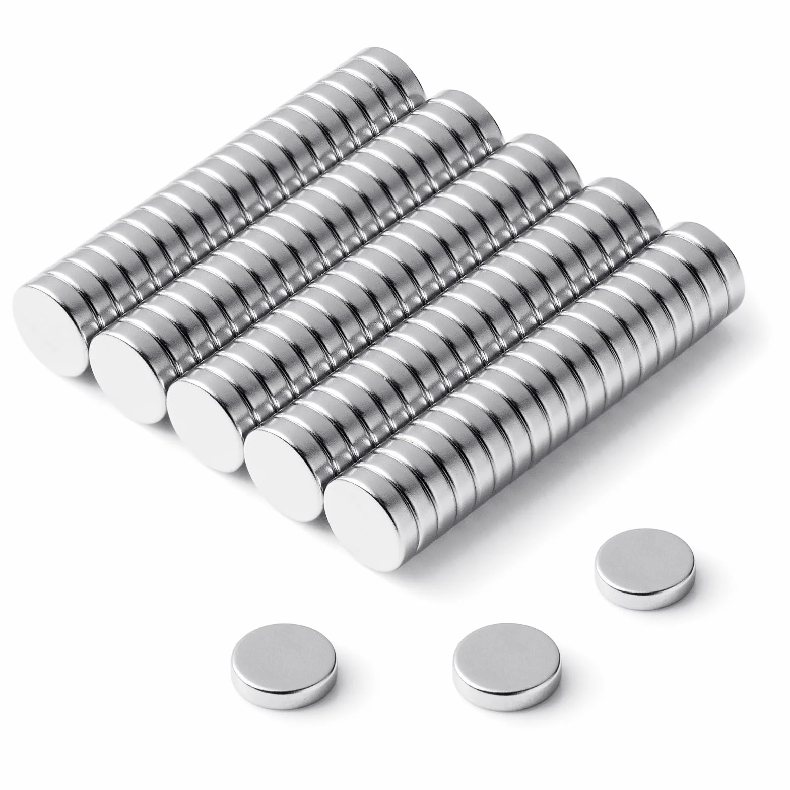 BTLIN Magnesy Neodymowe Małe, Mocne Mini Okrągłe Magnesy do Lodówki, Tablicy Magnetycznej, Biura, DIY 8x2 mm 60sztuk