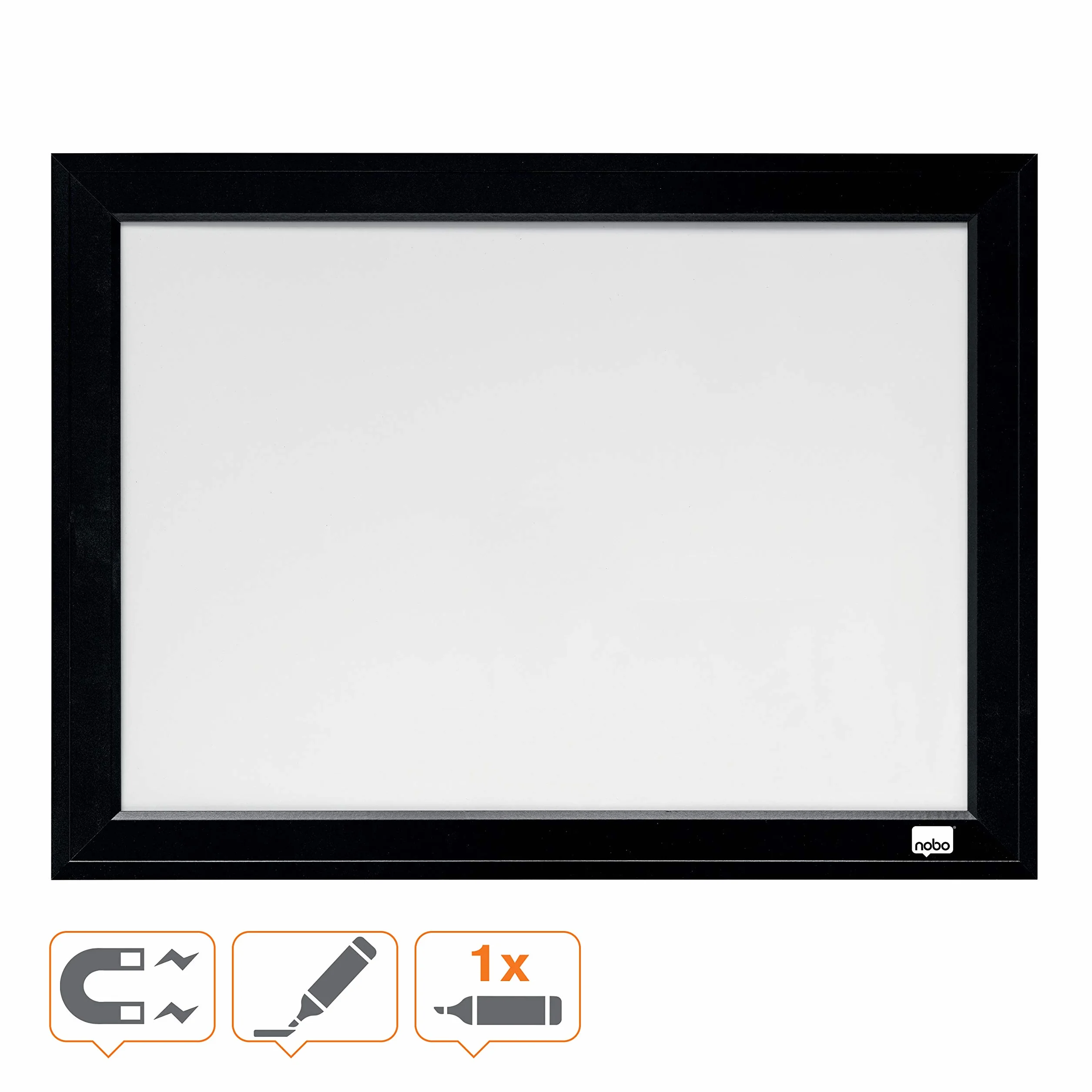 Nobo Mała tablica magnetyczna 585 x 430 mm czarna rama do montażu na ścianie