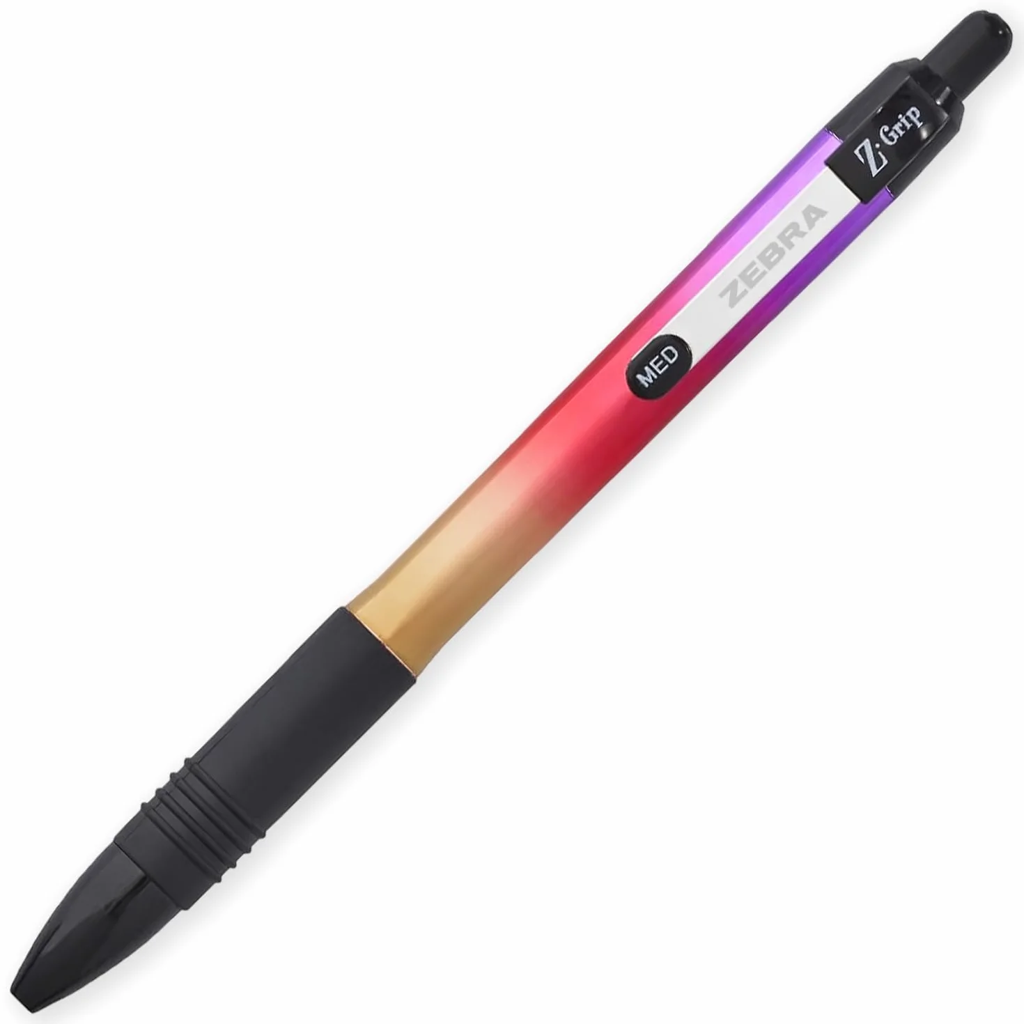 Zebra Z-Grip gładki długopis - stalówka 1,0 mm - metaliczne i tropikalne beczki - w kopercie opakowanie prezentowe (7 sztuk)