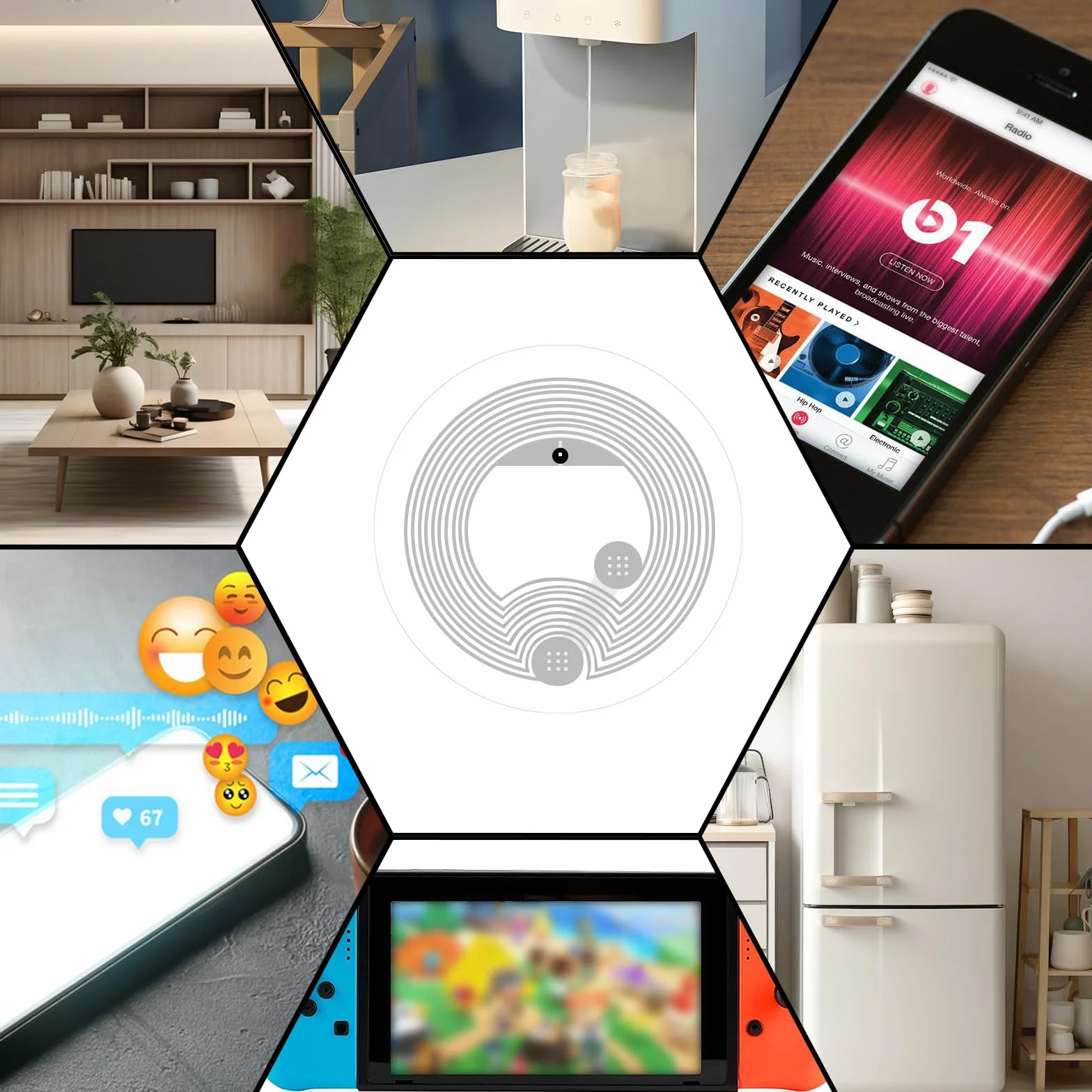 Naklejki na etykiety CHRI NFC, 50 sztuk, Nfc Tagi Ntag215 Homekit Rfid Chip do wszystkich telefonów komórkowych i urządzeń obsługujących NFC