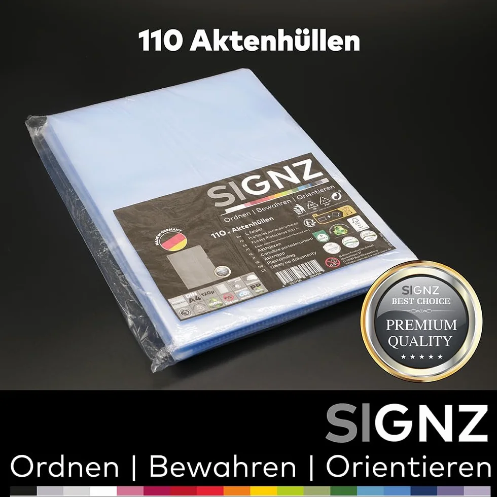 SIGNZ Koszulki na dokumenty DIN A4 120 my 110 sztuk