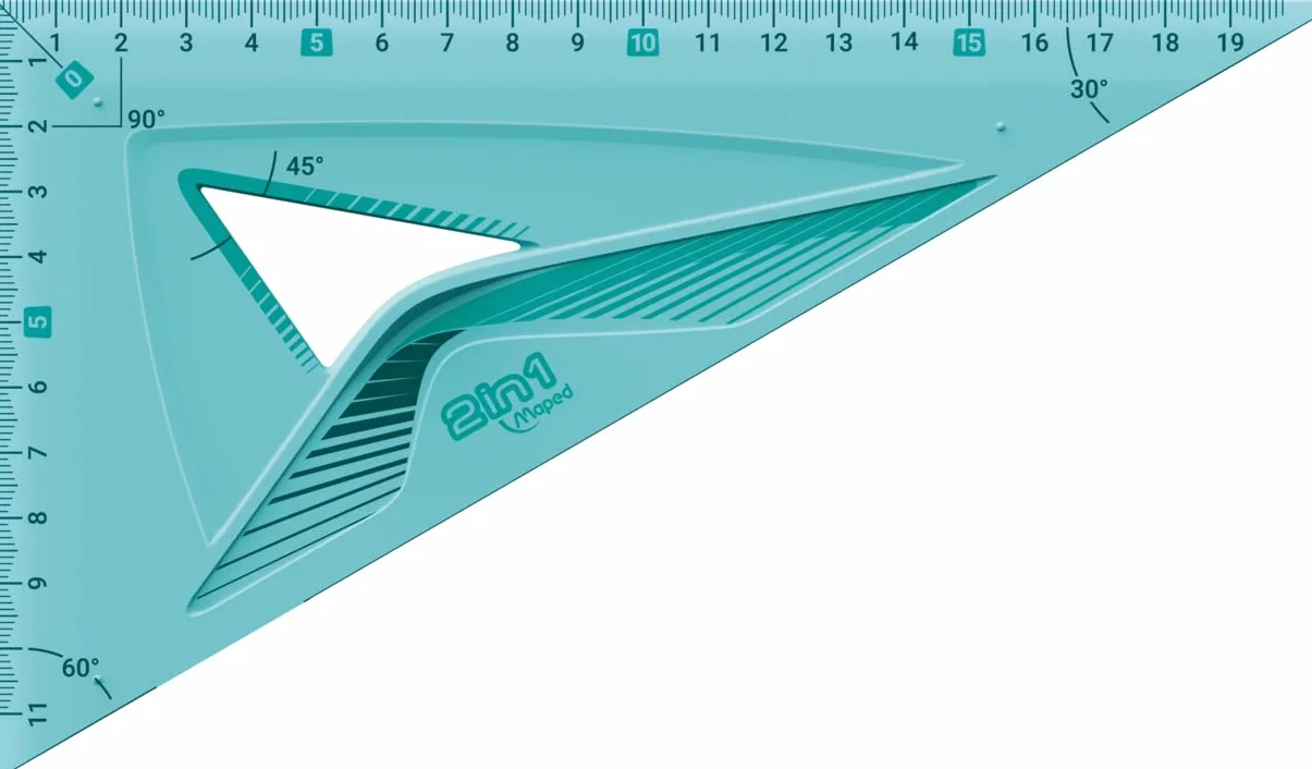 Maped M244304 - zestaw do rysowania Flex Maxi 4-częściowy z linijką 30 cm i dwoma trójkątnymi kątami