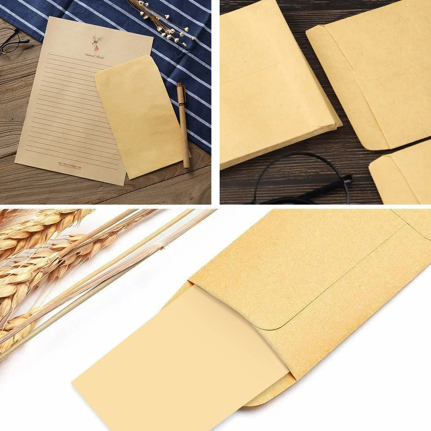 100 sztuk małe brązowe koperty, mini koperty z nasionami pakiety nasion papier pakowy koperty na monety na płace, nasiona, monety, koraliki lub znaczki (10x6 cm/3,9x2,4 cala)