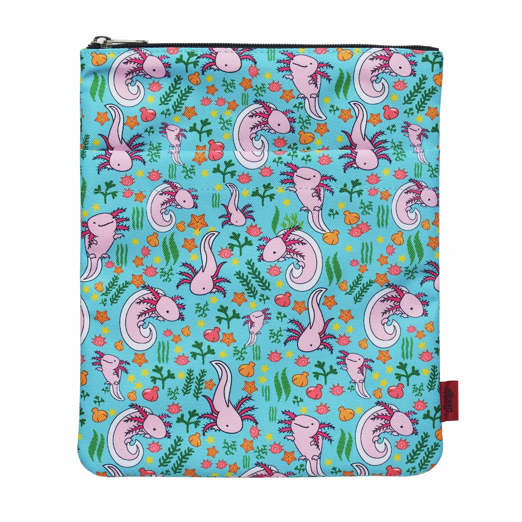 Axolotl Gifts etui na książki z zamkiem błyskawicznym i przednią kieszenią, okładki na książki w miękkiej okładce, 28 x 20 cm, prezenty dla miłośników książek
