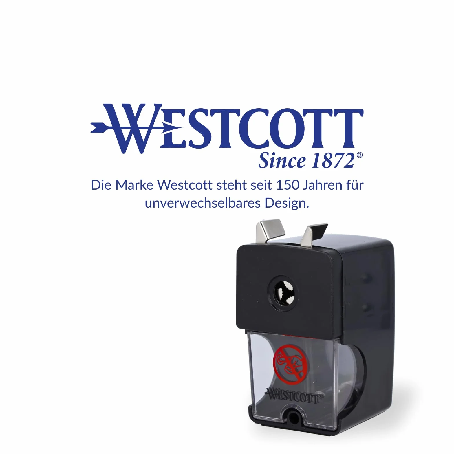 Westcott E-14216 00 Ręczna Temperówka z Pojemnikiem o Średnicy 7 – 12 mm, Czarna