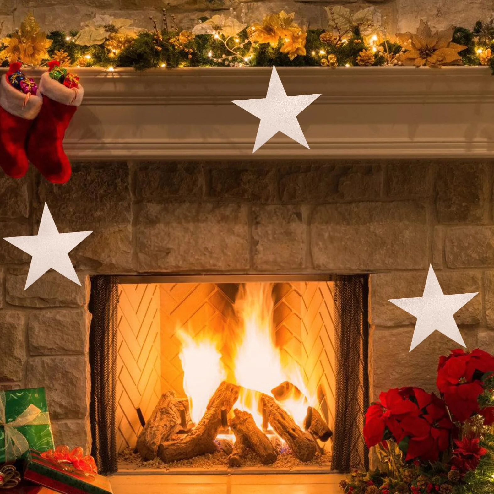 NUOBESTY 50 arkuszy dekoracyjnego papieru w kształcie gwiazd srebrne wycięcia