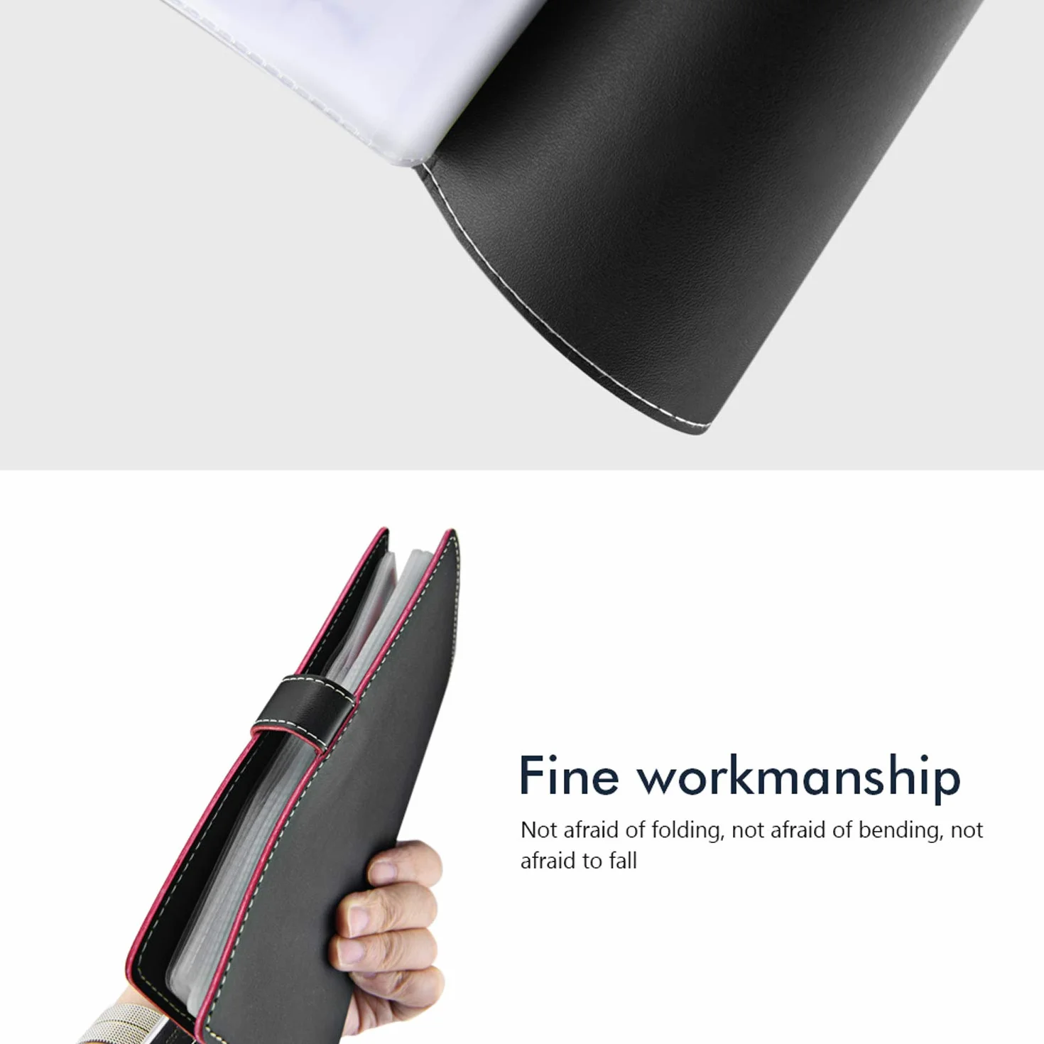 Etui na Wizytówki i Karty Kredytowe - Organizer na 240 Kart, Czarny, 4.3 x 7.5 cali