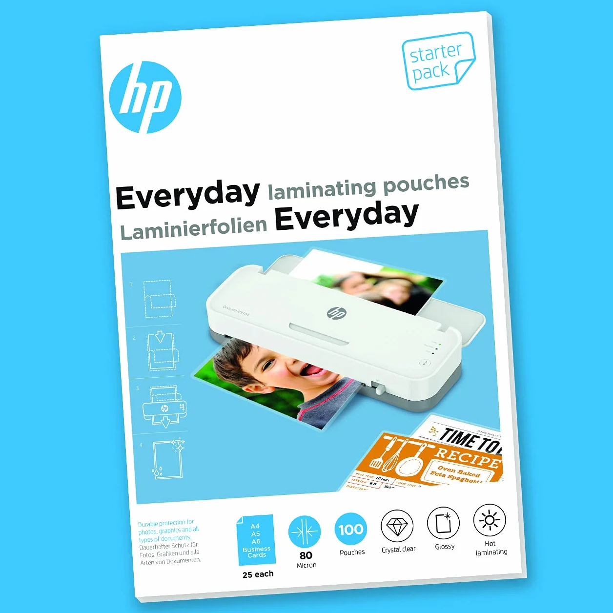 HP Everyday 9158 folie do laminowania 80 mikronów błyszczące przezroczyste 100 sztuk